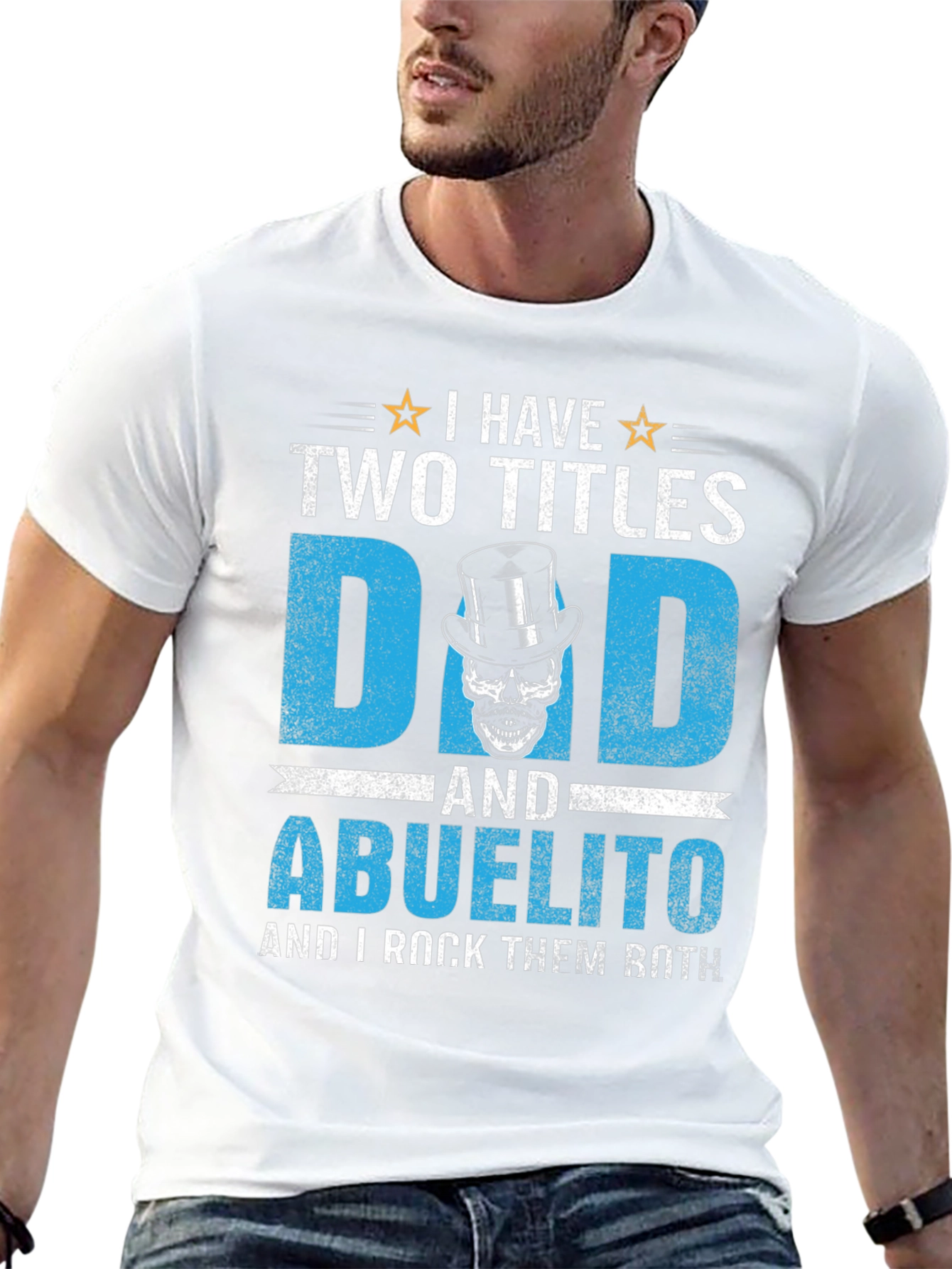 Black I Have Two Titles Dad and Abuelito T-Shirt view 13