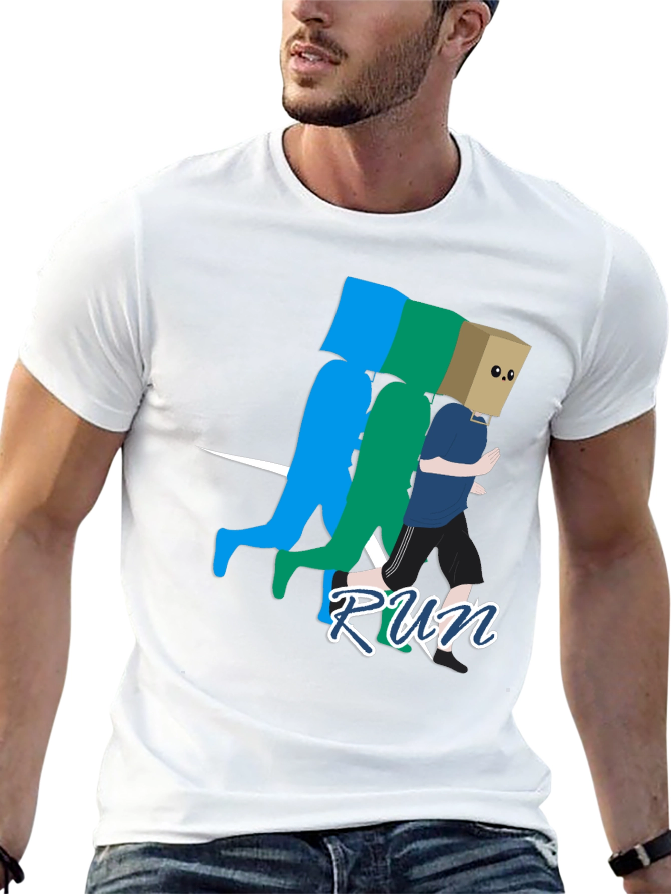 Black Run! Graphic Print T-Shirt - Stylish Casual Wear view 13