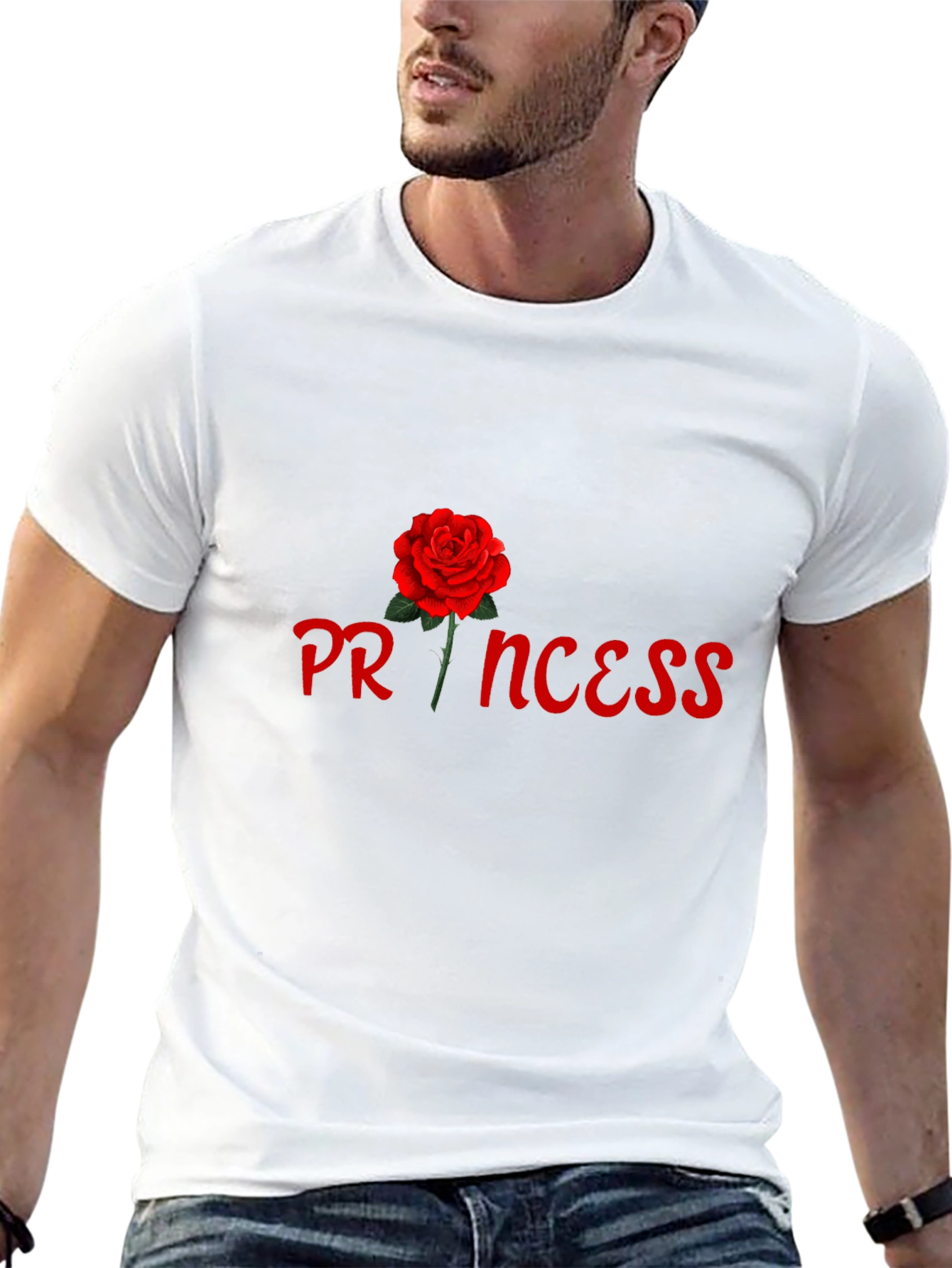 Black Princess Rose Graphic Tee - Stylish Black Cotton T-Shirt view 13