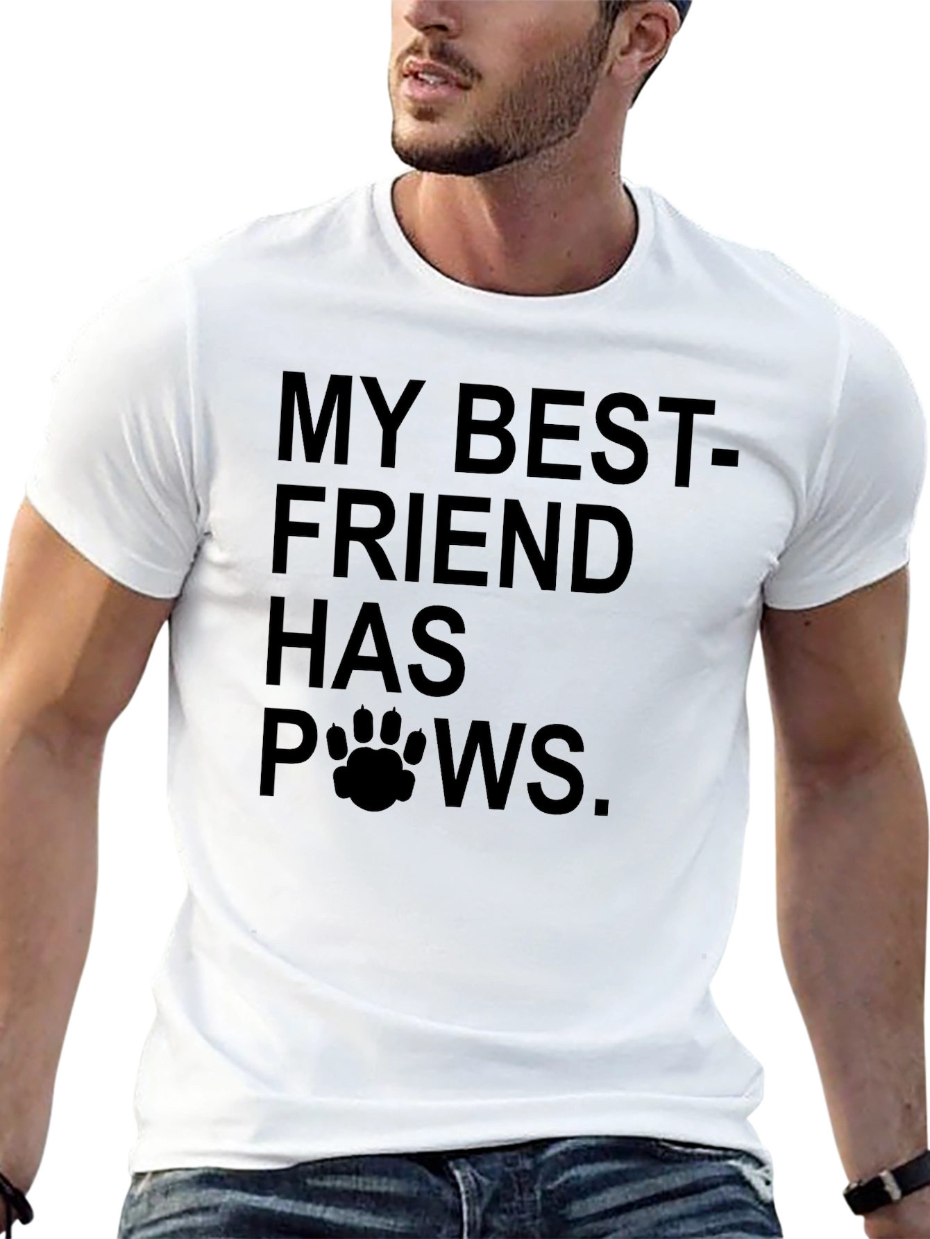 Black My Best Friend Has Paws T-Shirt view 13