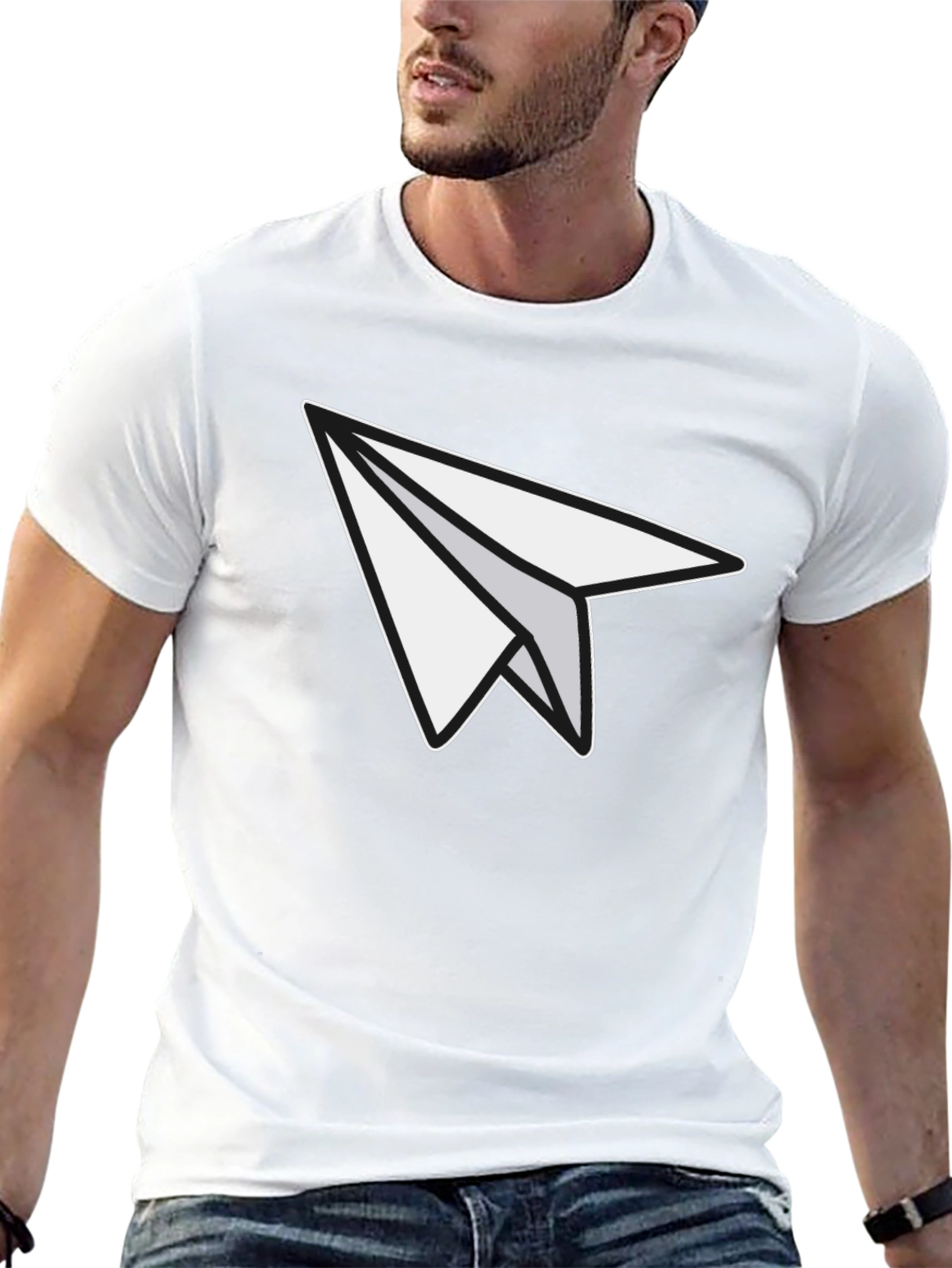 Black Paper Airplane Graphic Tee - Unisex Soft Cotton Blend view 13