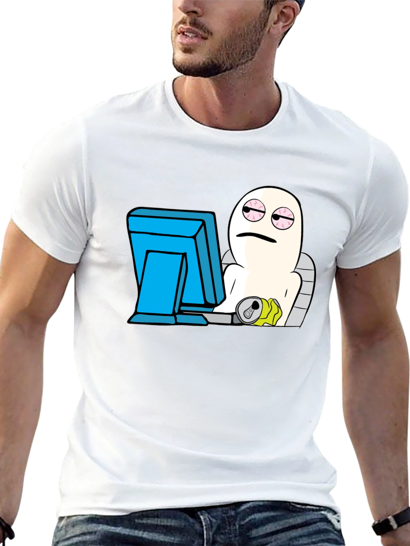 Black Humorous Computer Meme Black T-Shirt view 13