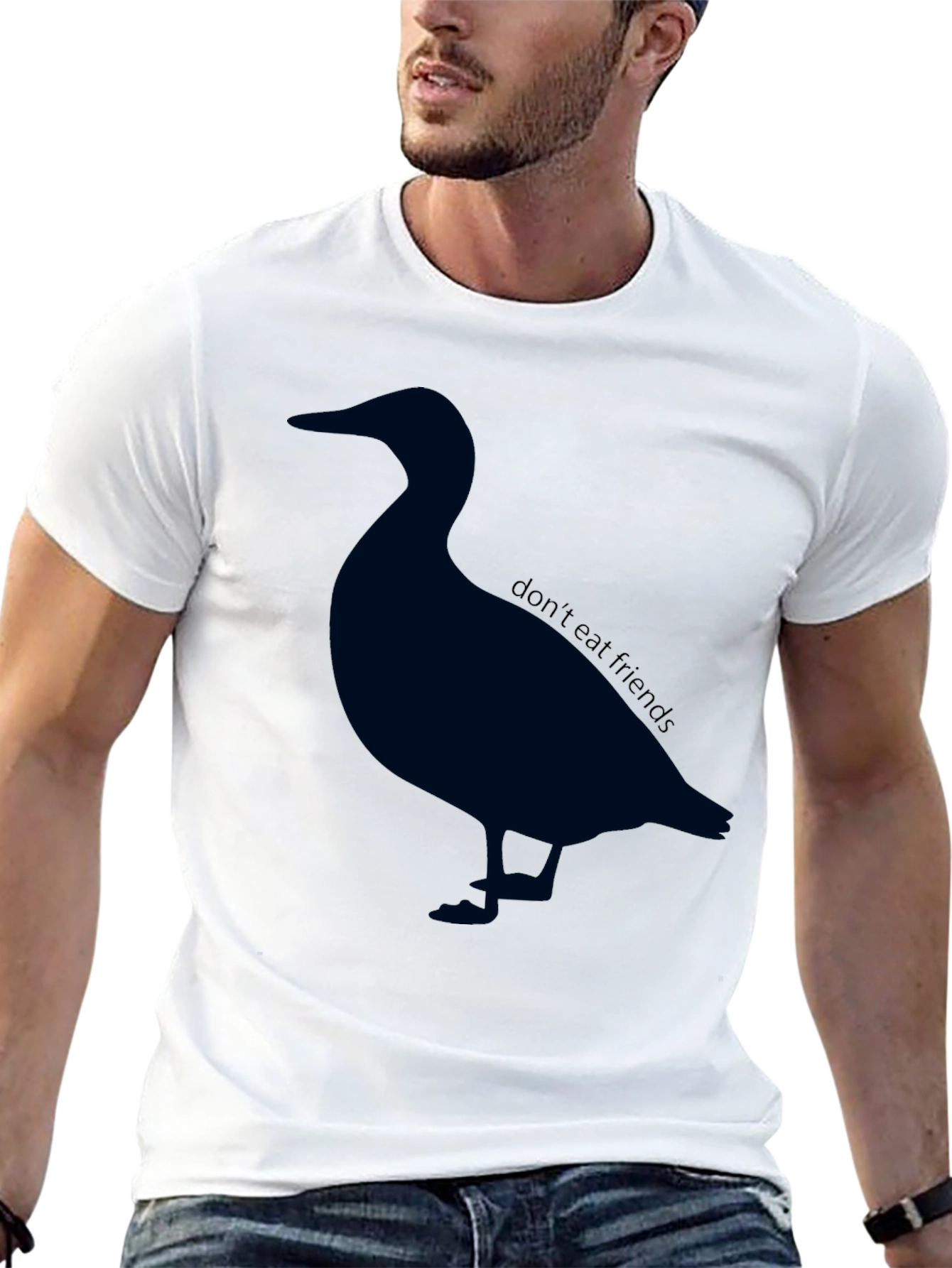 Black Duck Silhouette T-Shirt - 'Don't Eat Friends' Vegan Tee view 13