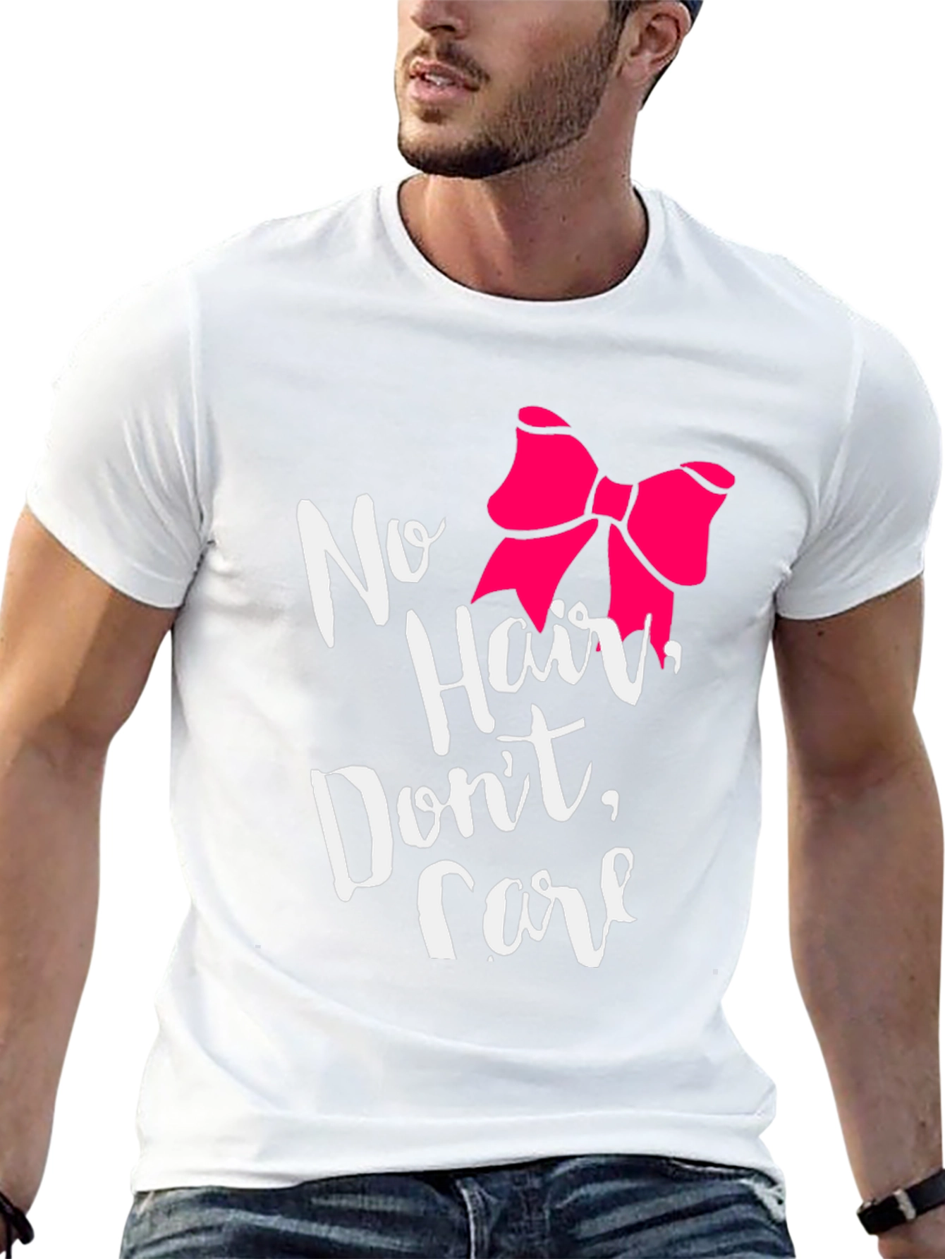 Black No Hair Don't Care T-Shirt view 13