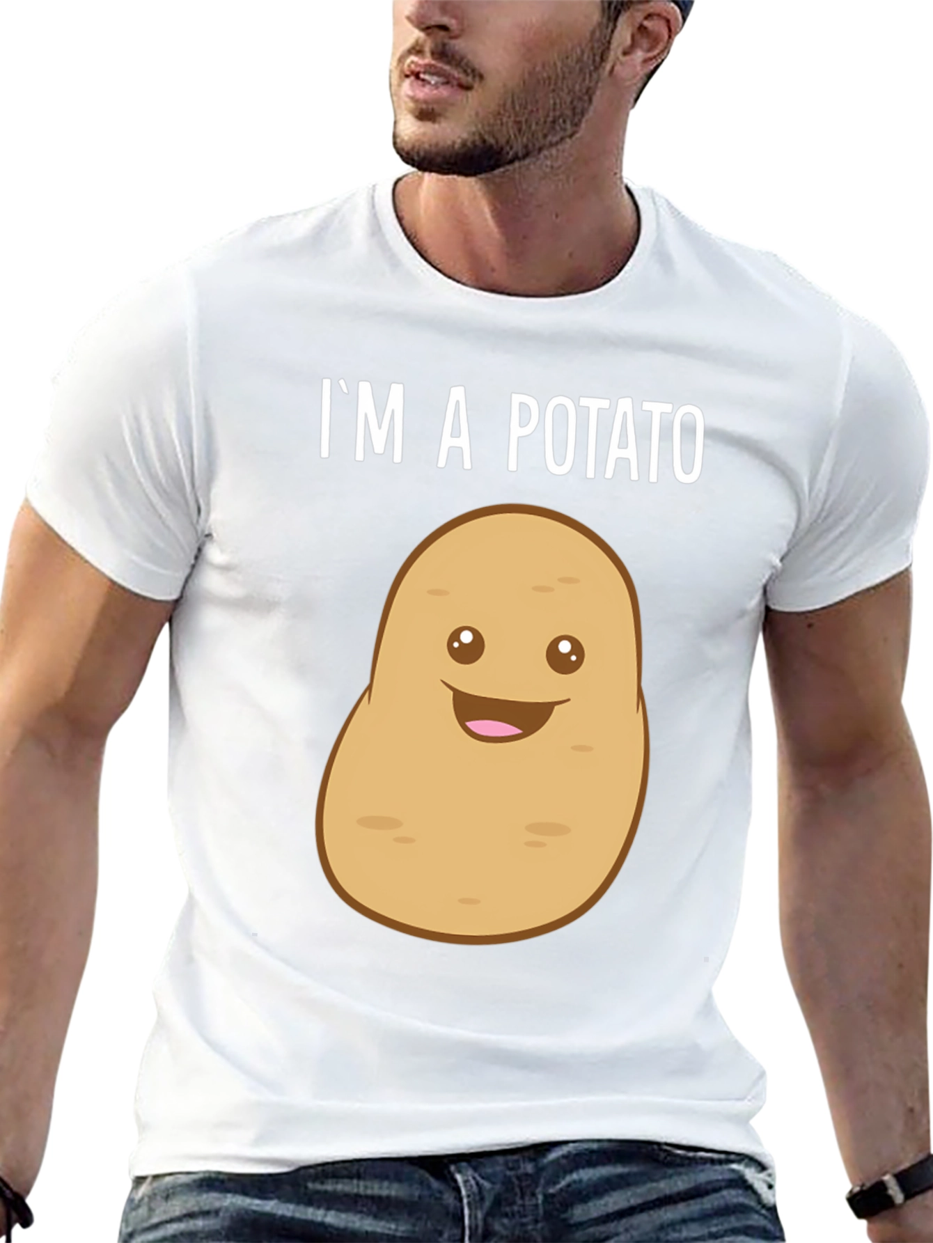 Black Funny Potato T-Shirt - "I'm A Potato" Graphic Tee view 13