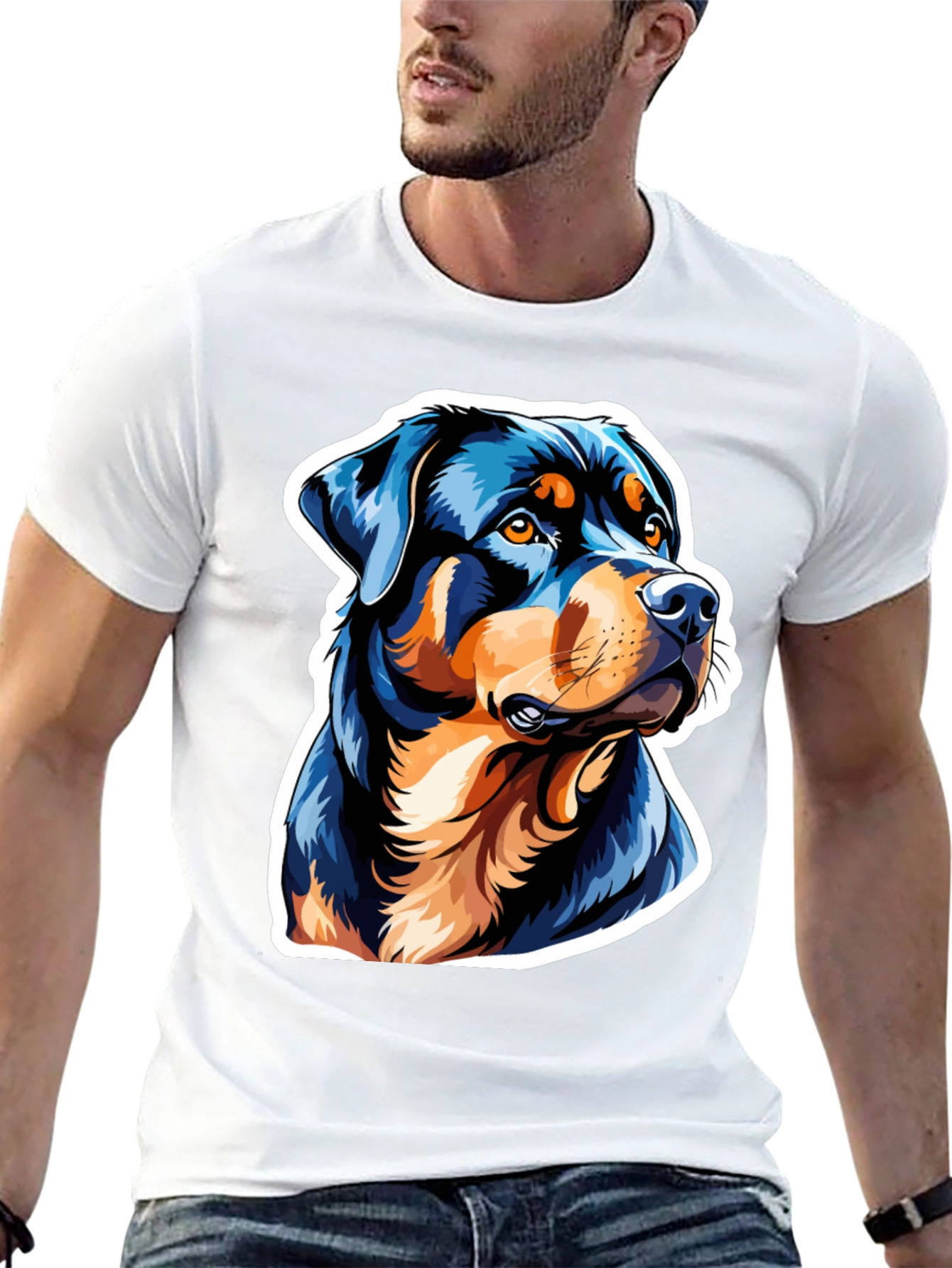 Rottweiler Graphic Tee - Black Cotton Blend - 13