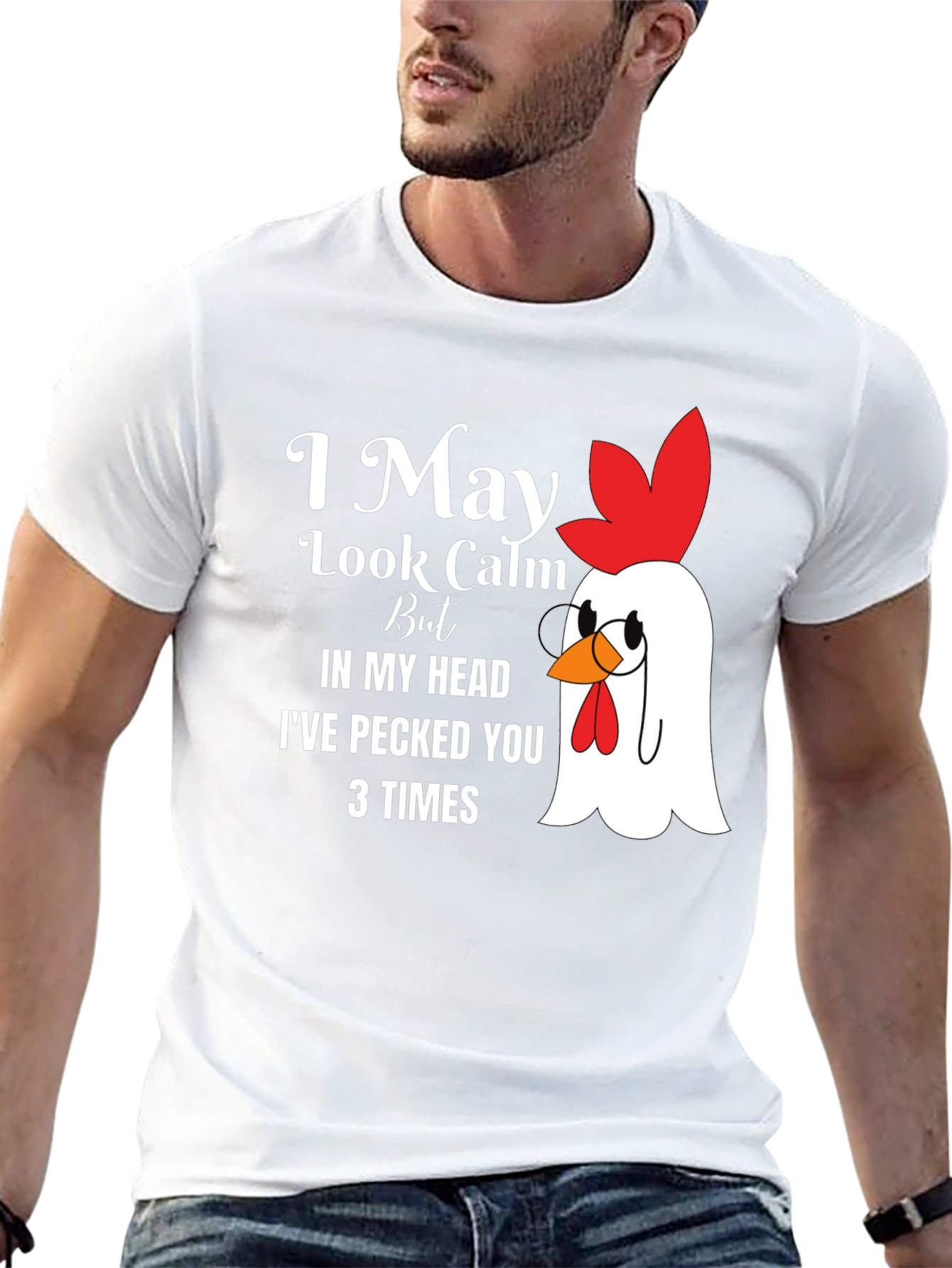 Black I May Look Calm Chicken Graphic Tee view 13