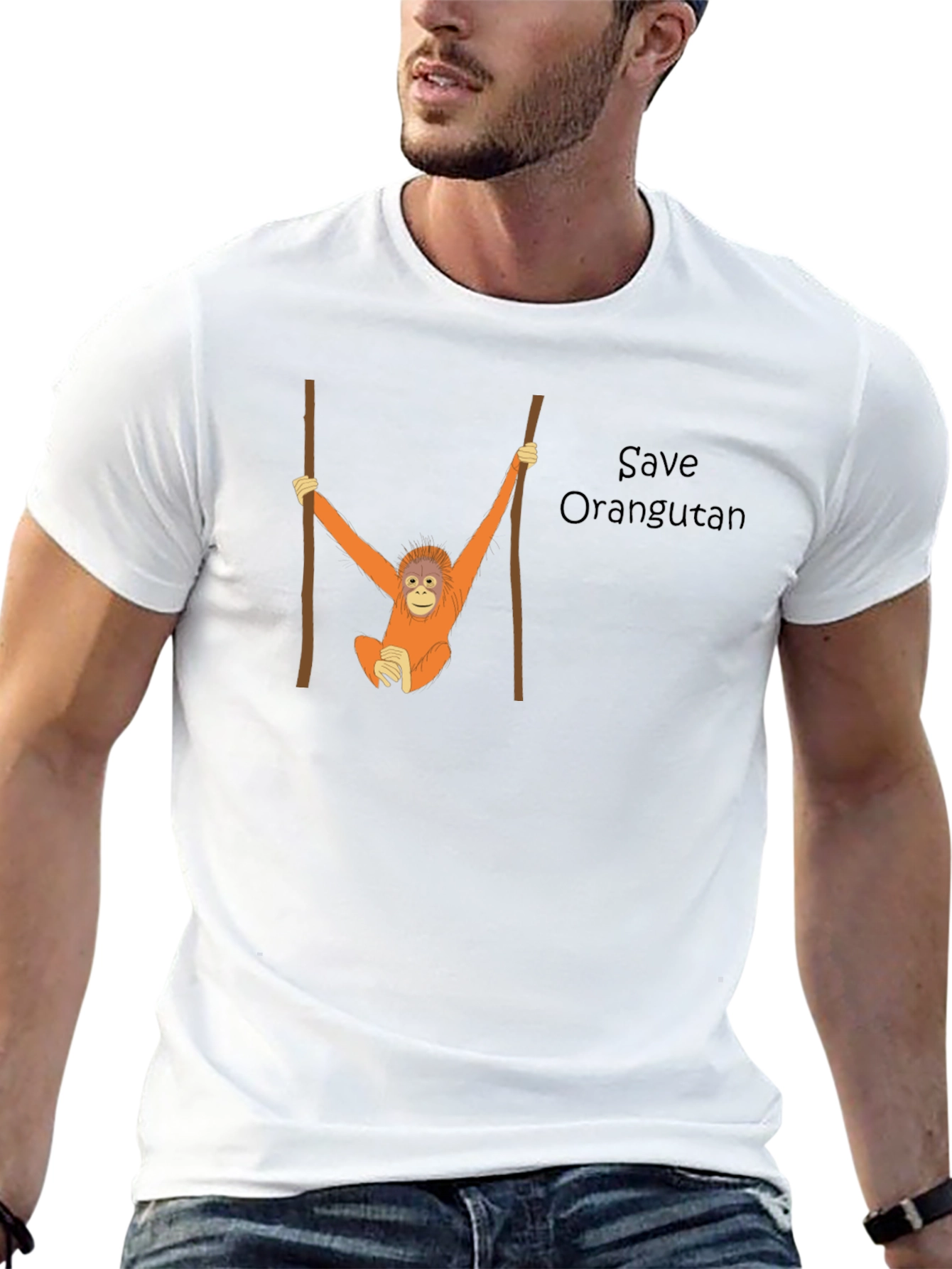 Black Save Orangutan Graphic Tee - Black view 13