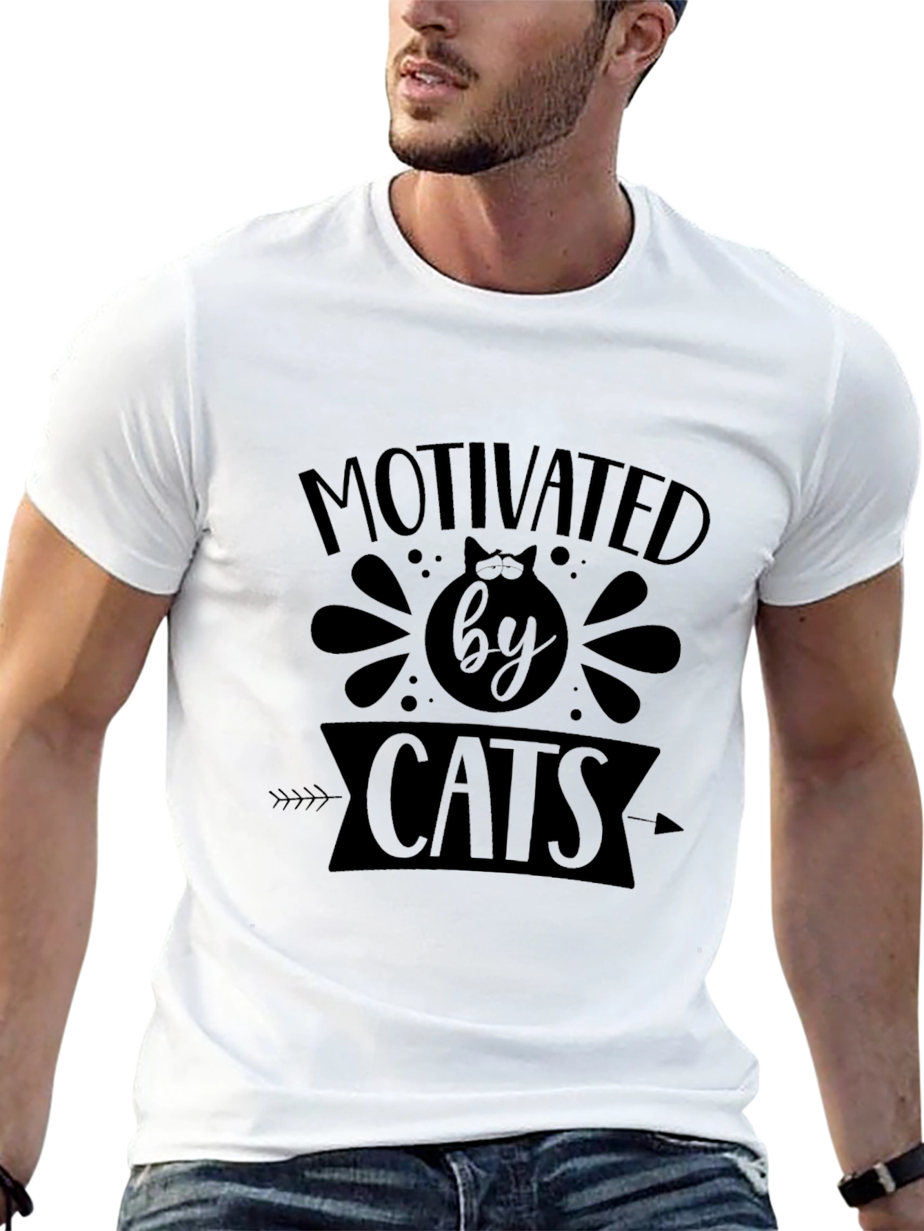 Black Motivated By Cats Black Graphic Tee view 13