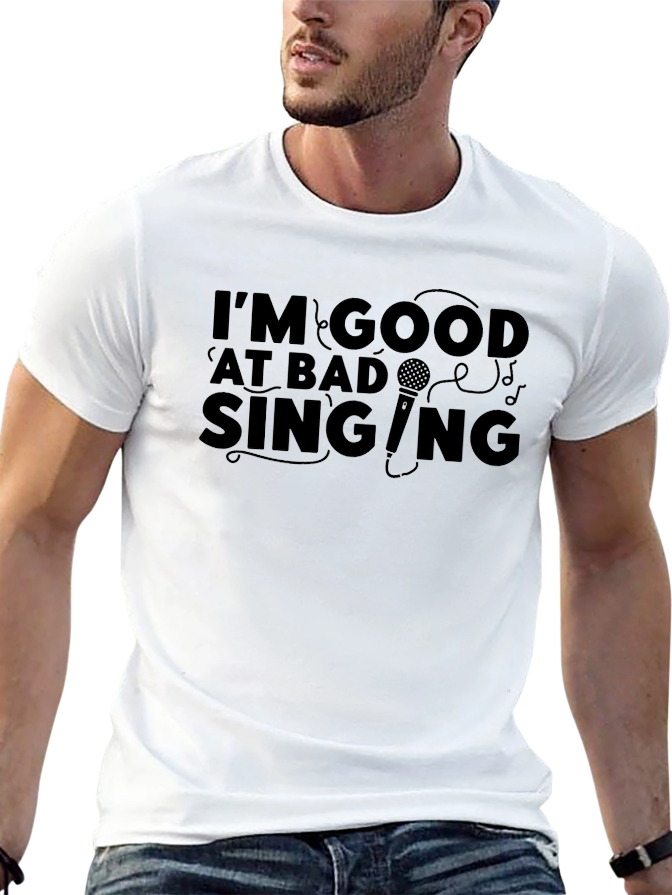 Black I'm Good at Bad Singing T-Shirt view 13