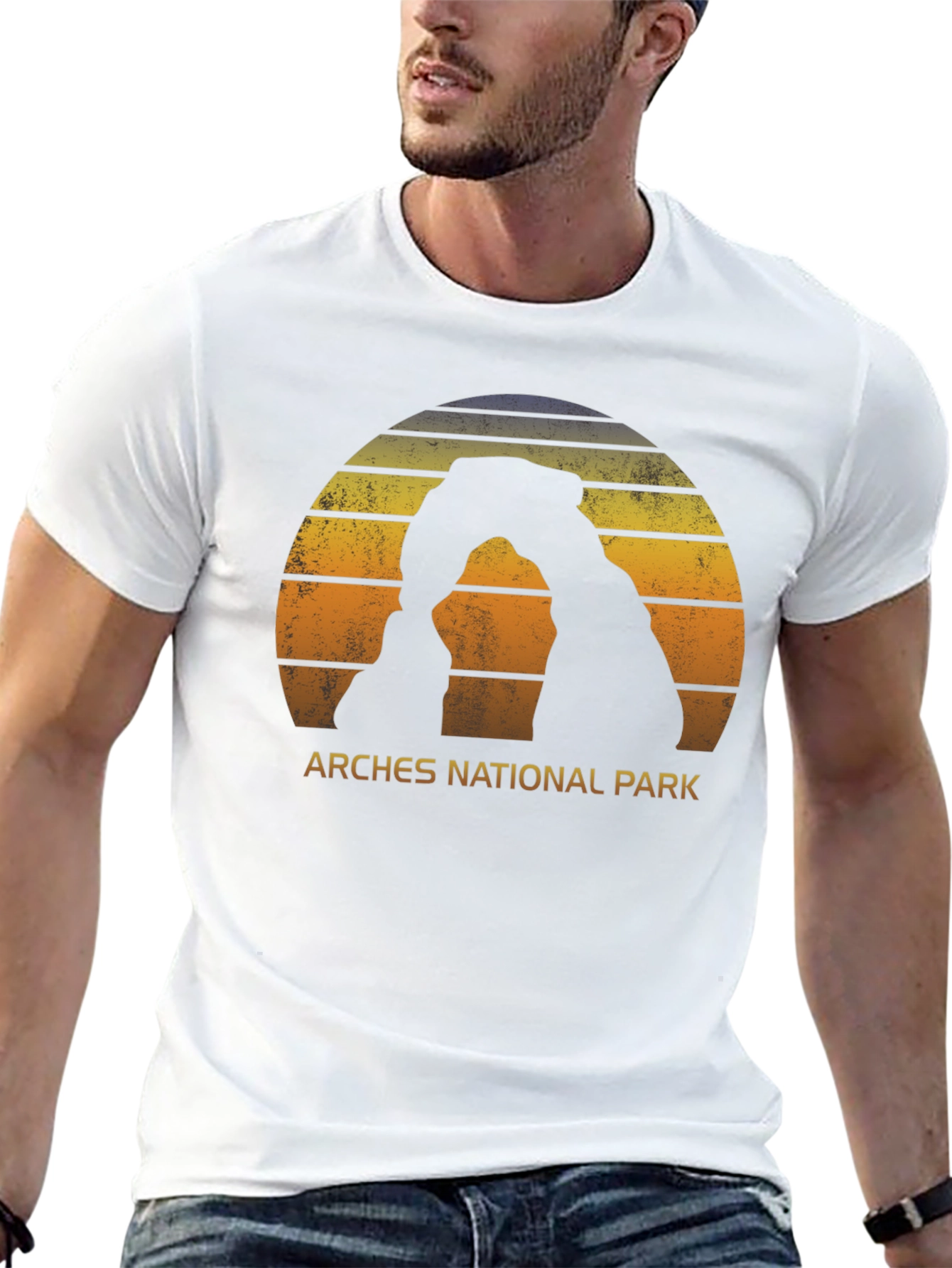 Black Arches National Park Retro T-Shirt view 13
