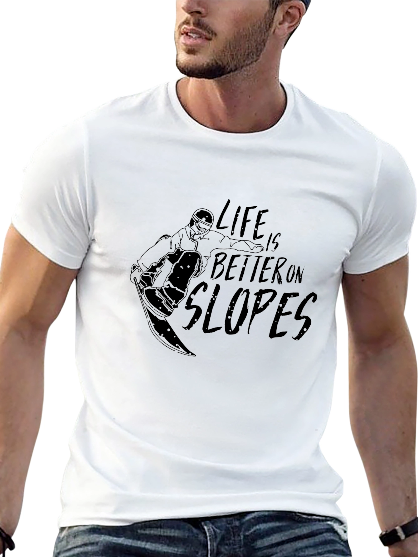 Black Life is Better on Slopes Black Graphic Tee view 13