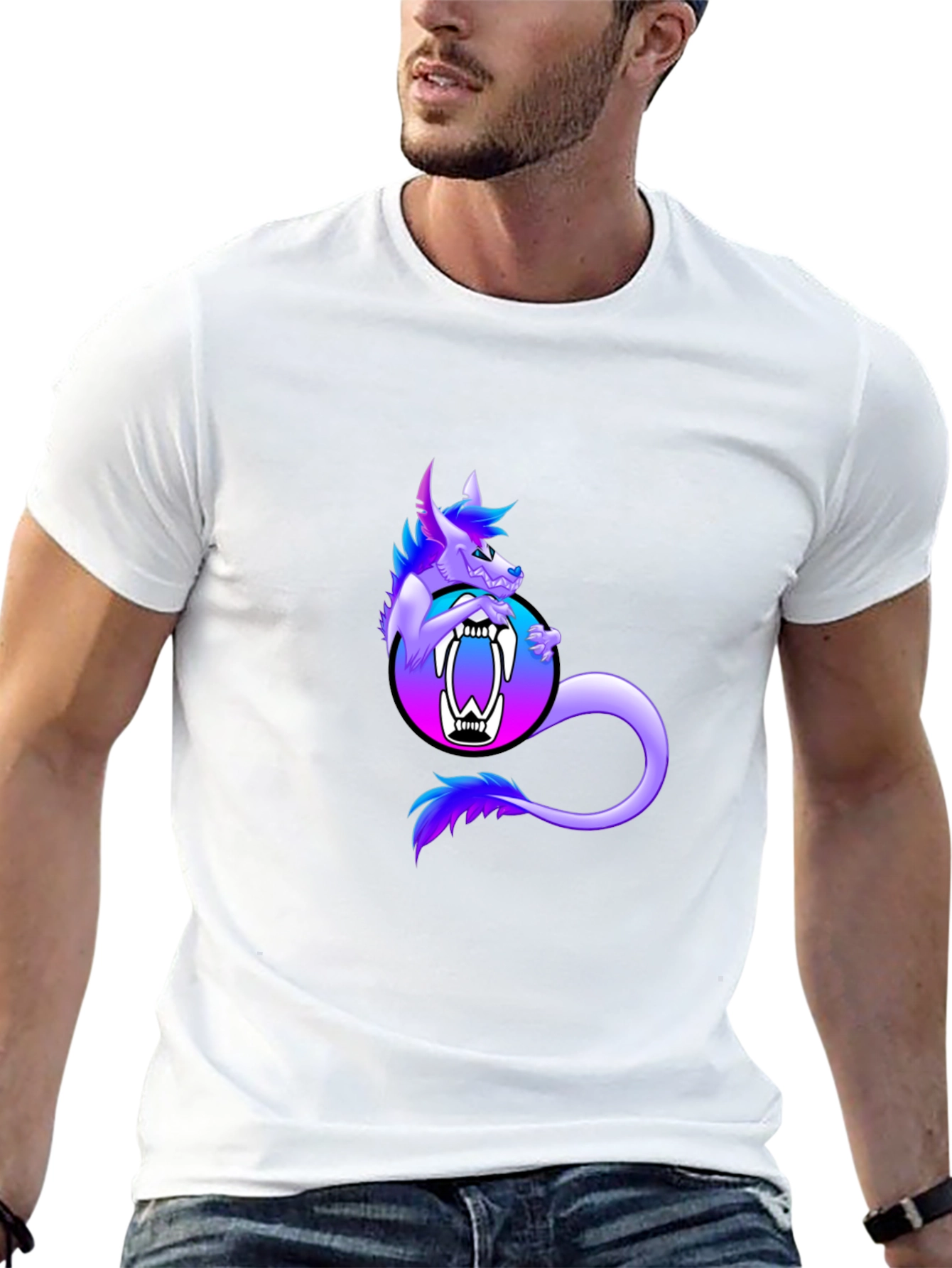 Black Monster Graphic T-Shirt, Black Cotton Tee view 13