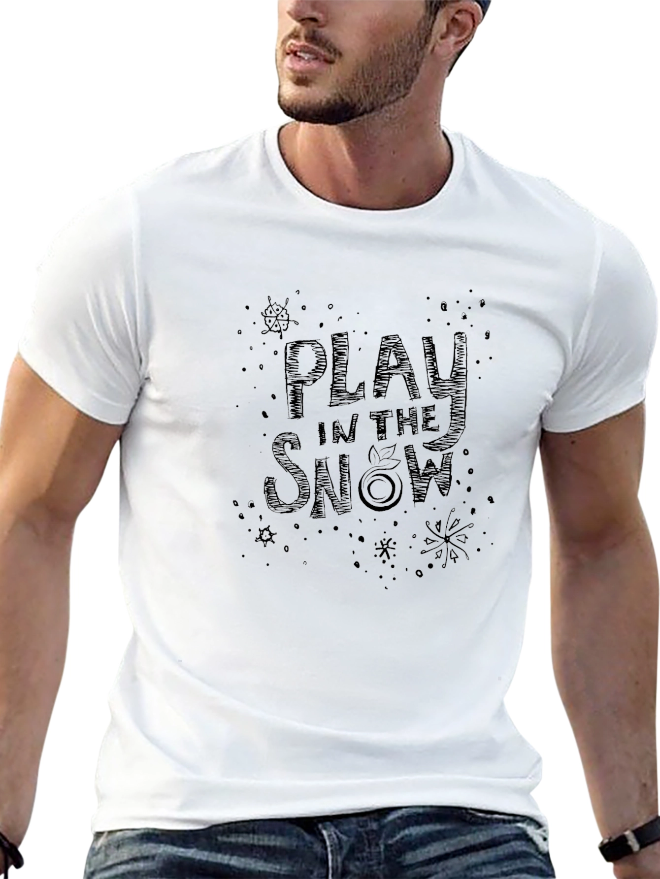 Black Play In The Snow Graphic Tee - Black Cotton Blend view 13