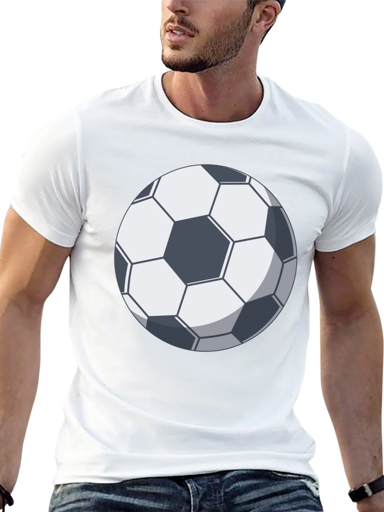 Black Soccer Ball Graphic T-Shirt - Black Cotton Tee view 13