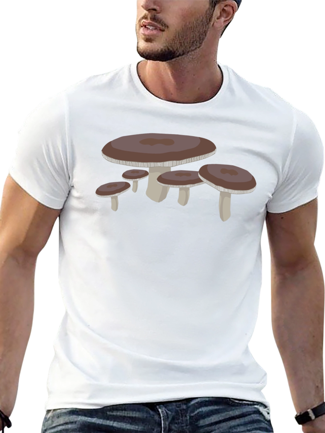 Black Mushroom Graphic Tee - Unique Nature Lover's T-Shirt view 13