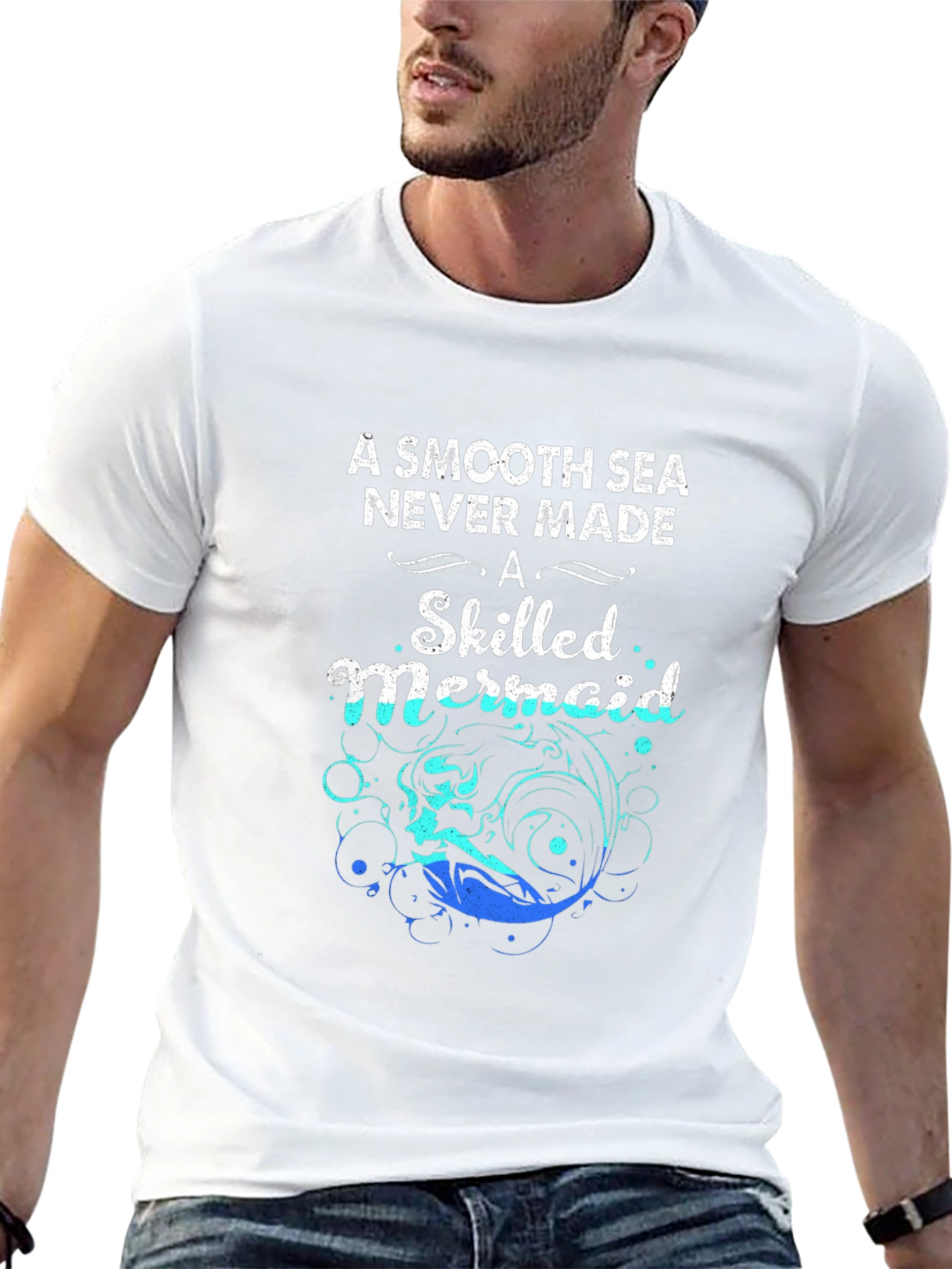 Mermaid Graphic T-Shirt: Smooth Seas, Skilled Mermaid - 13