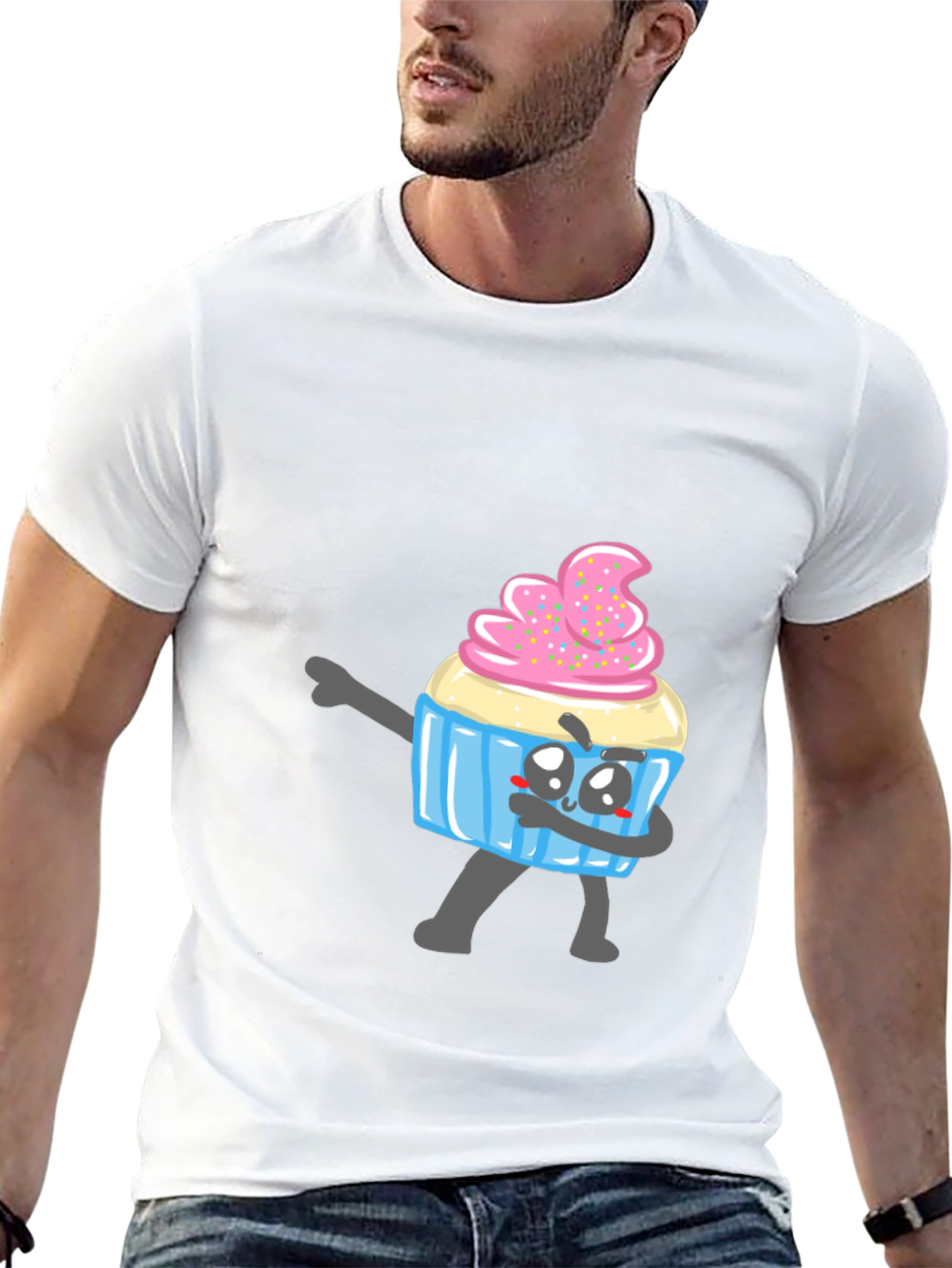 Black Cupcake Dabbing T-Shirt - Novelty Graphic Tee view 13