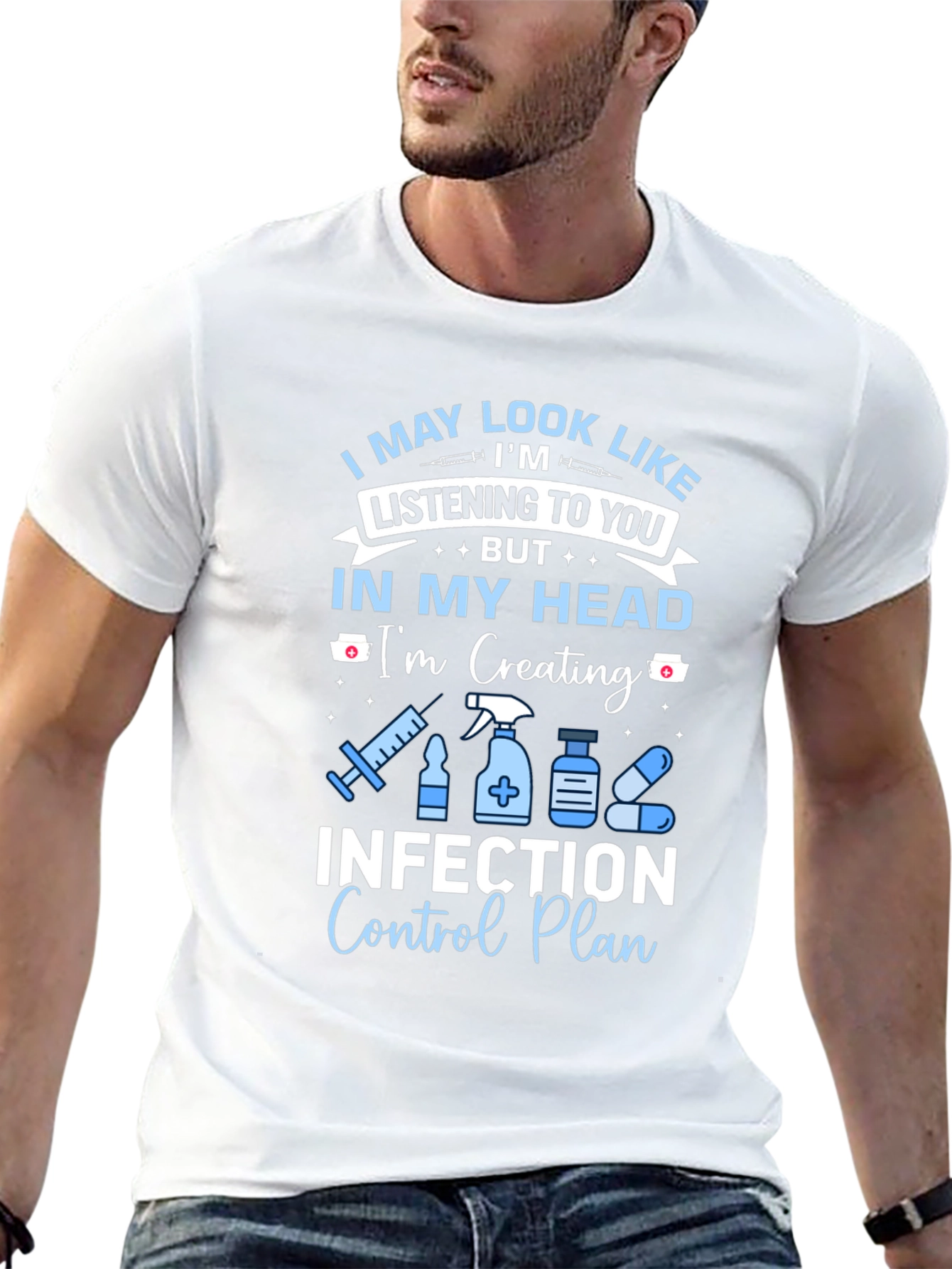 Black Infection Control Nurse T-Shirt view 13