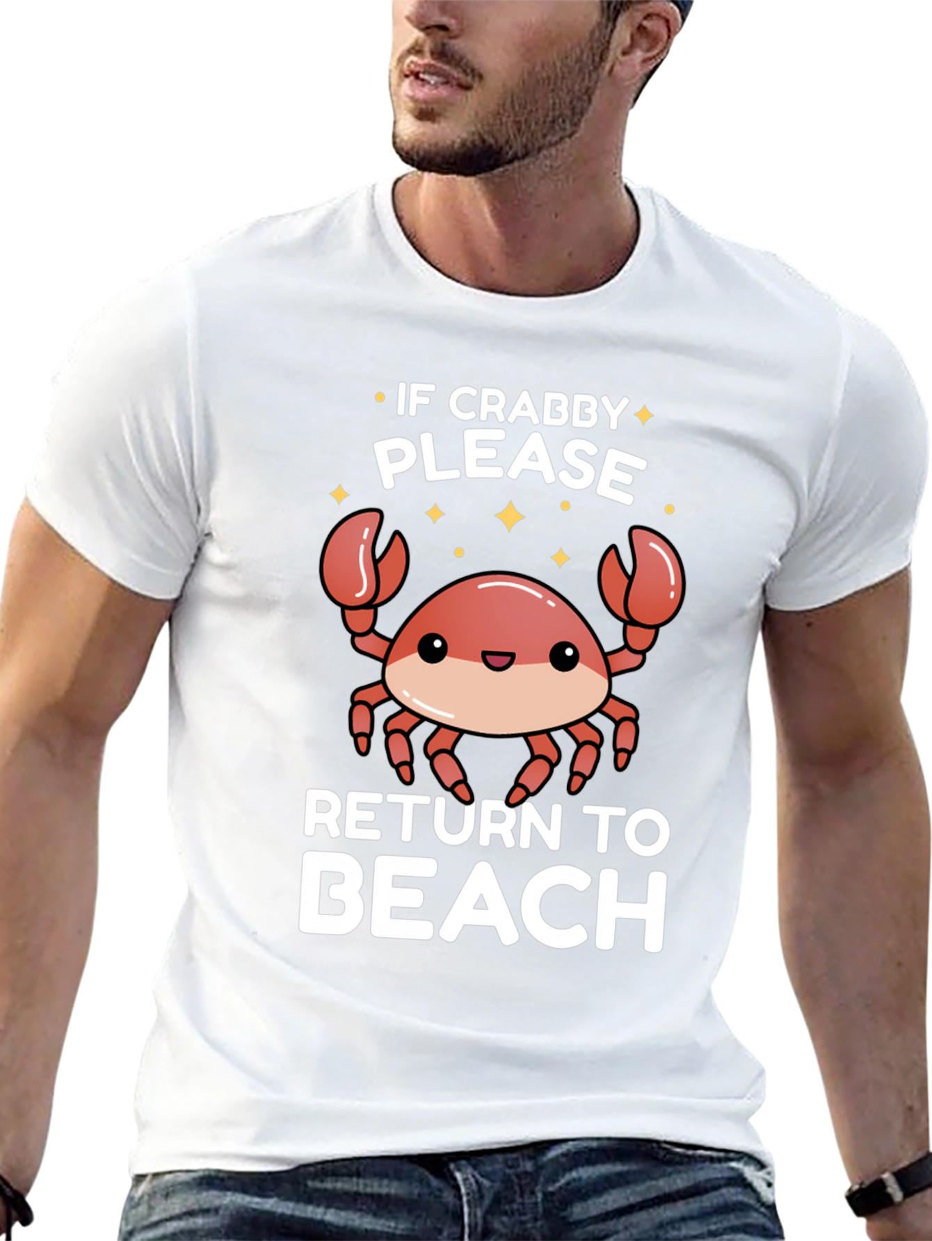 Black If Crabby Please Return To Beach T-Shirt view 13