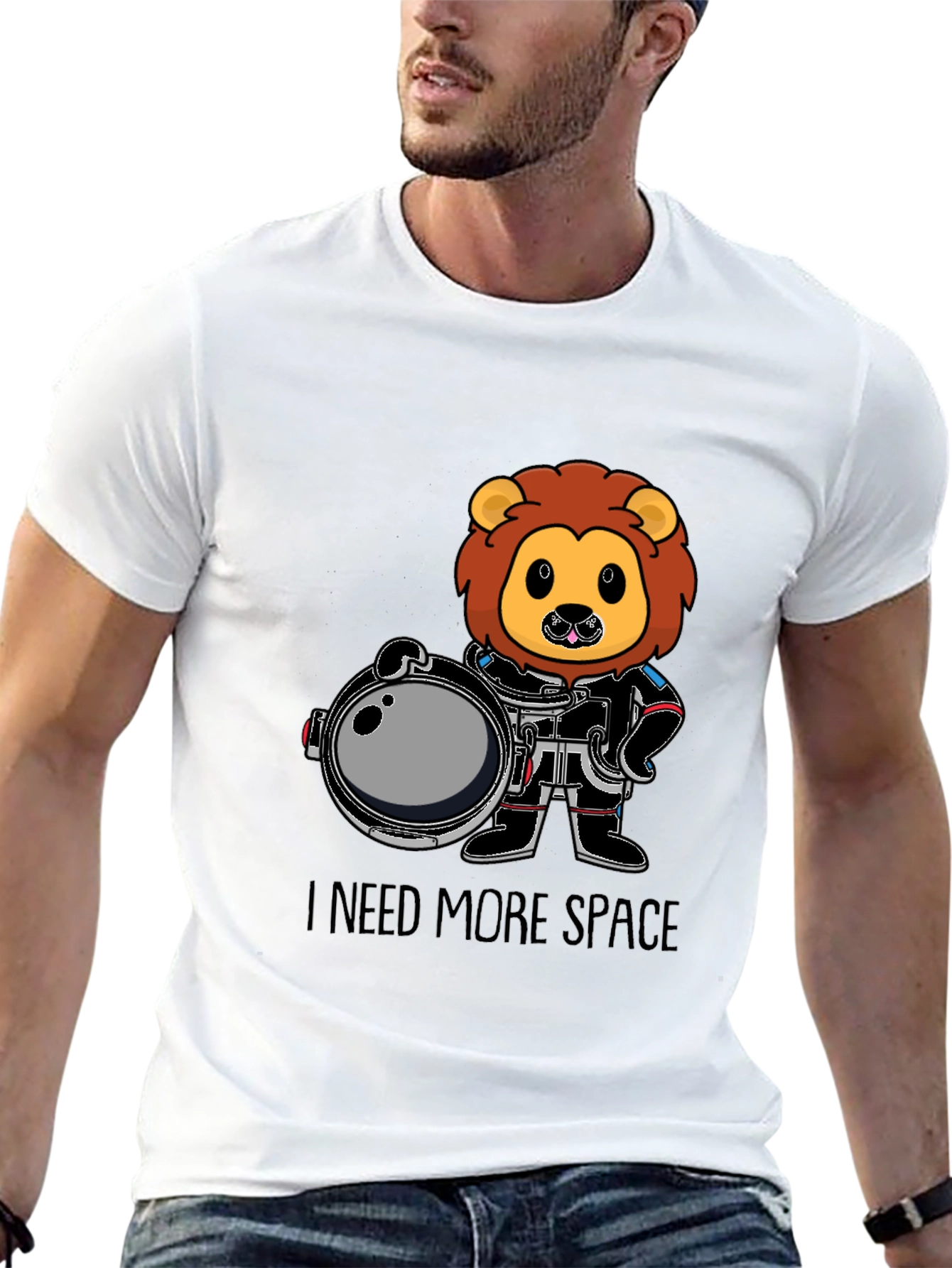 Black Lion Astronaut T-Shirt - I Need More Space view 13