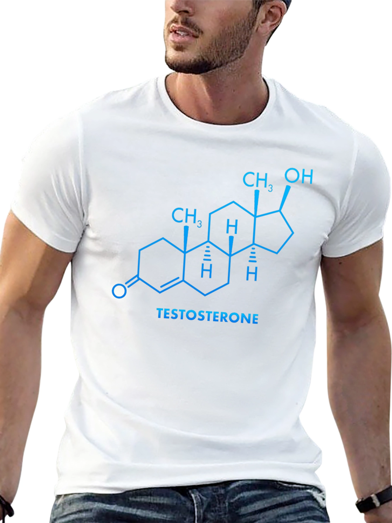 Black Testosterone Molecule T-Shirt - Science Tee view 13