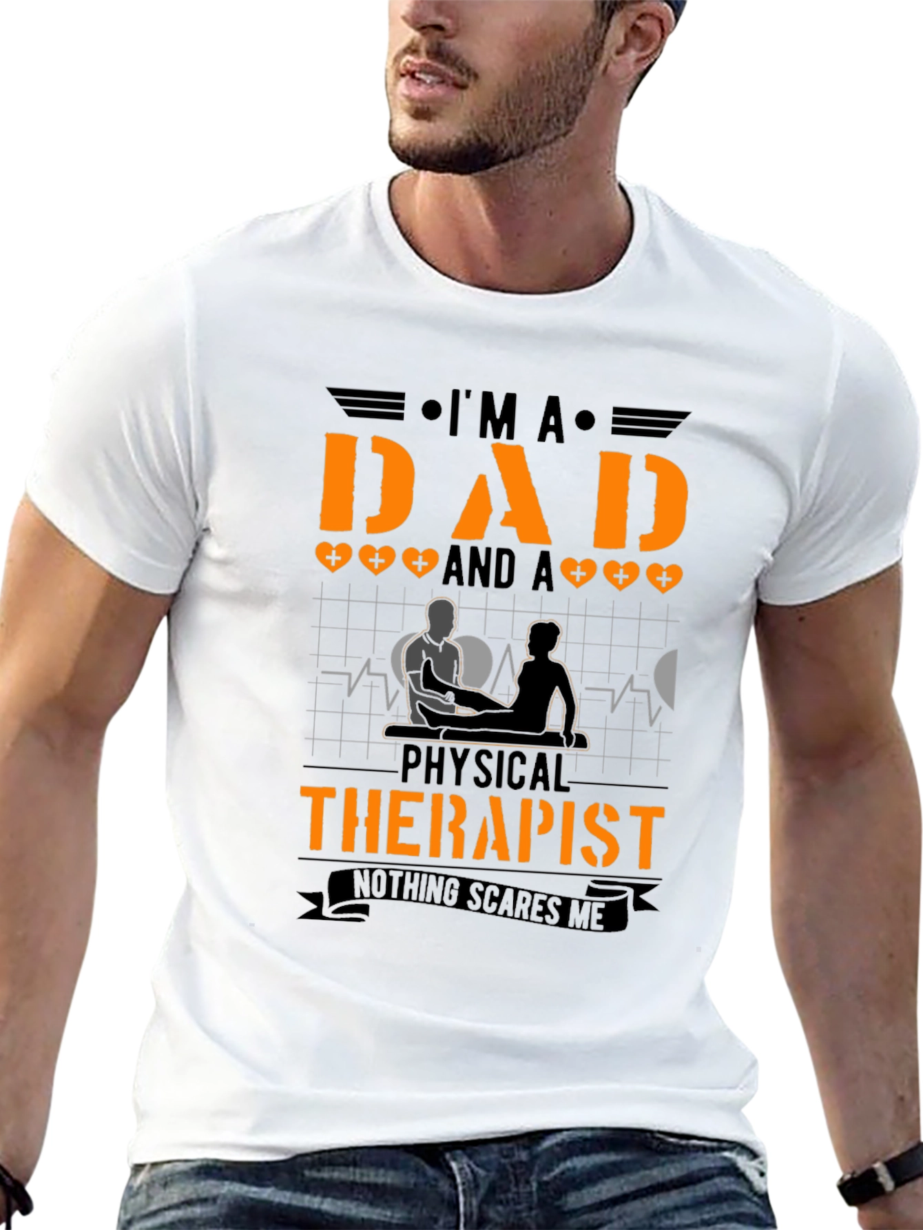 Black Dad Physical Therapist T-Shirt view 13