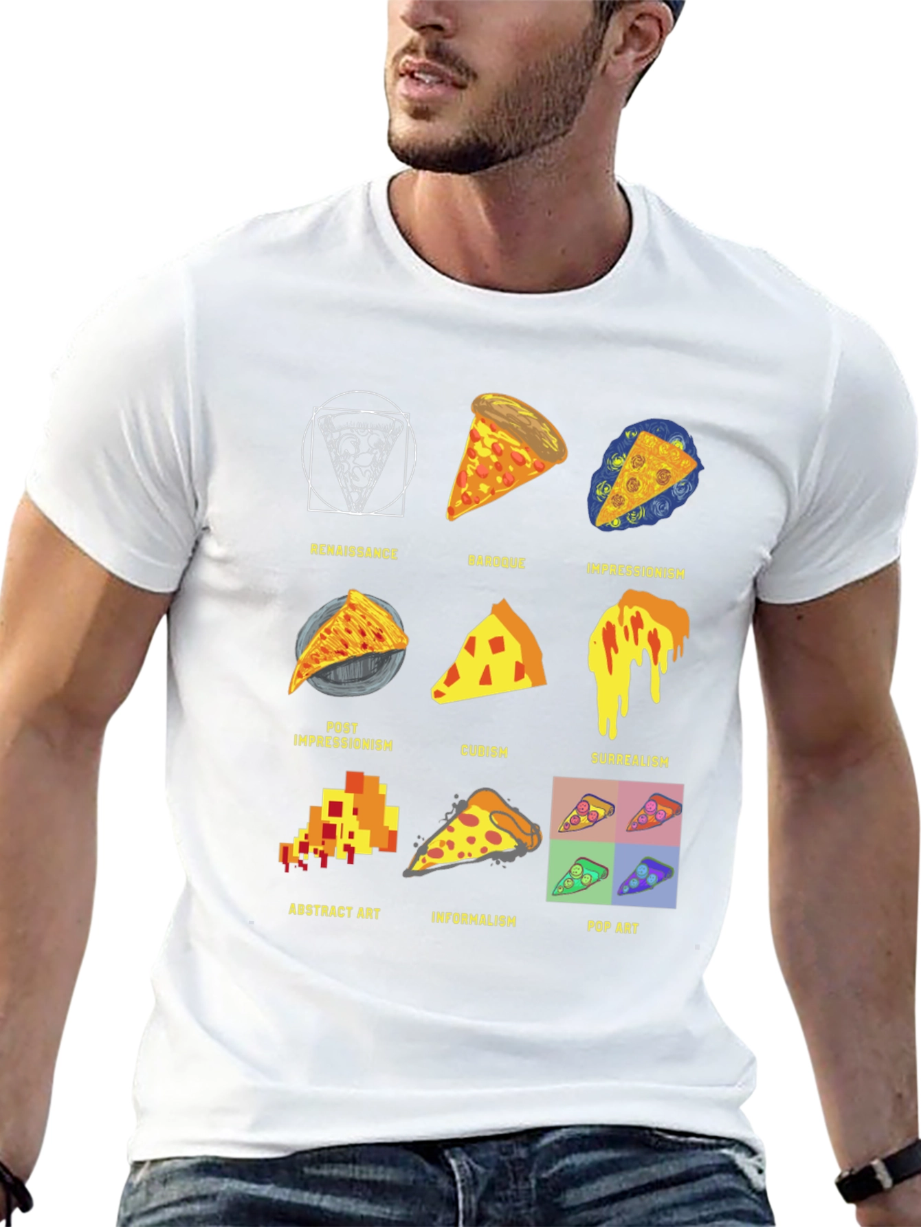 Pizza Art Styles T-Shirt: Renaissance to Pop Art! - 13