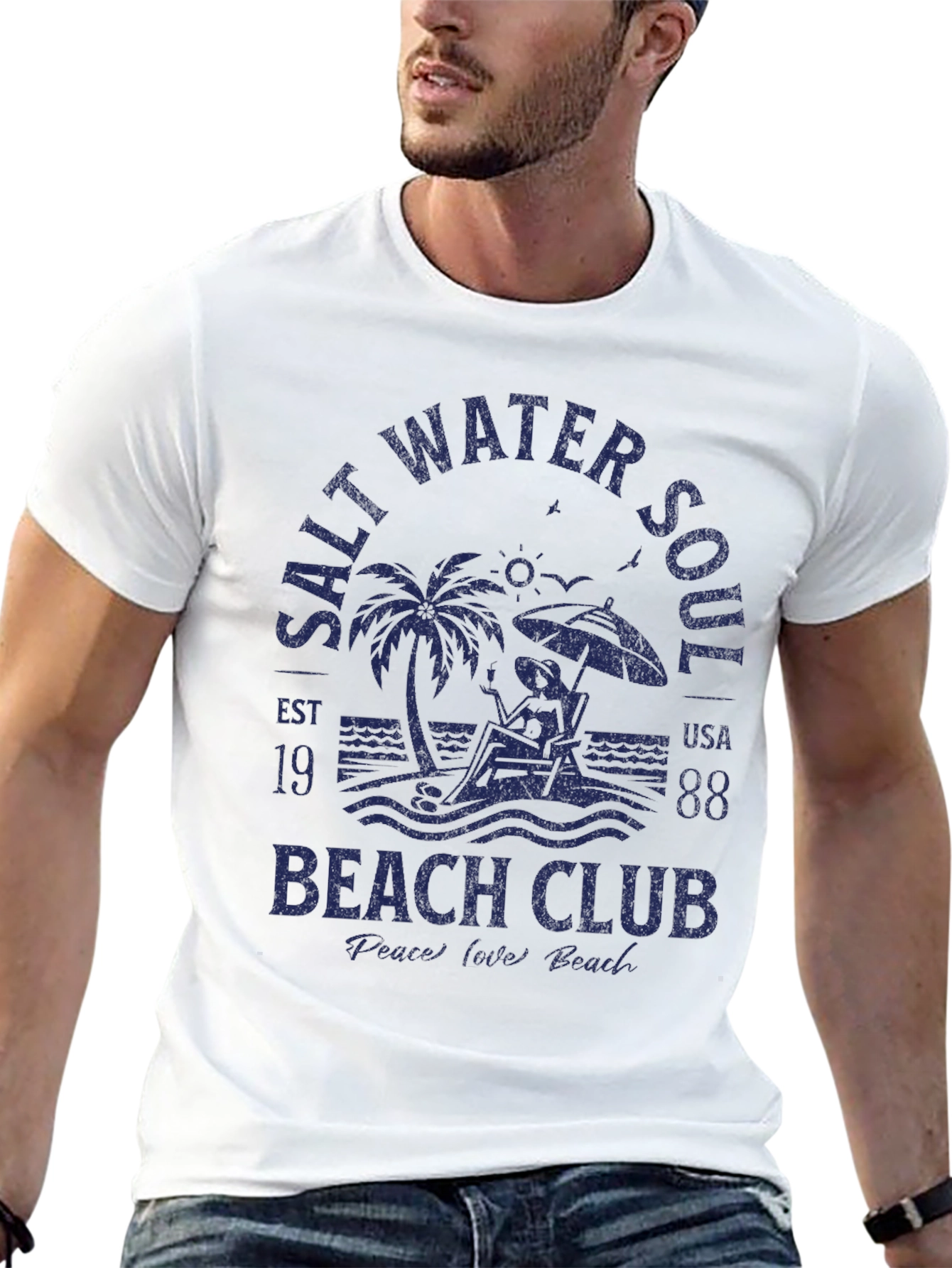 Black Salt Water Soul Beach Club Tee view 13