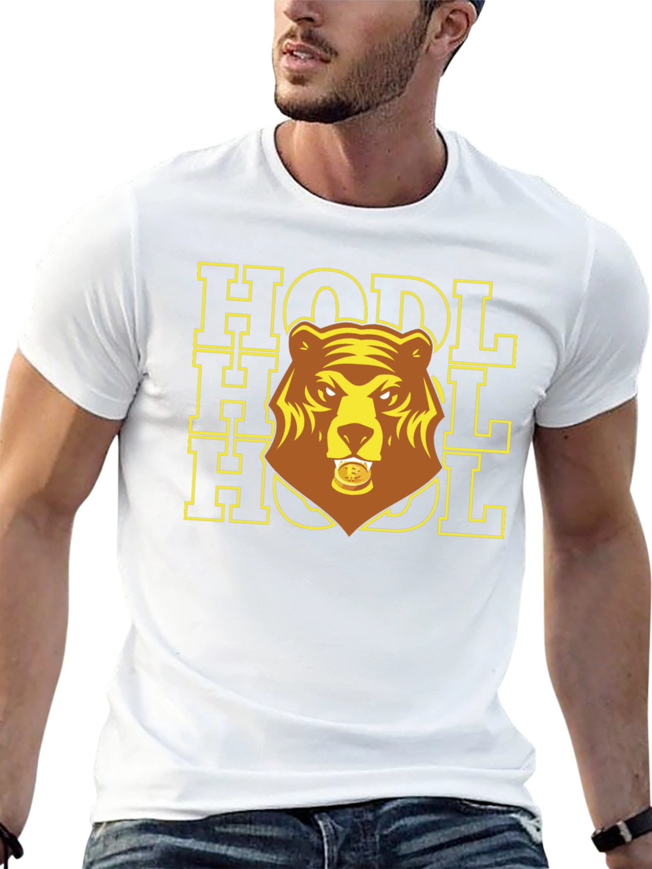 Black HODL Crypto Bear T-Shirt view 13