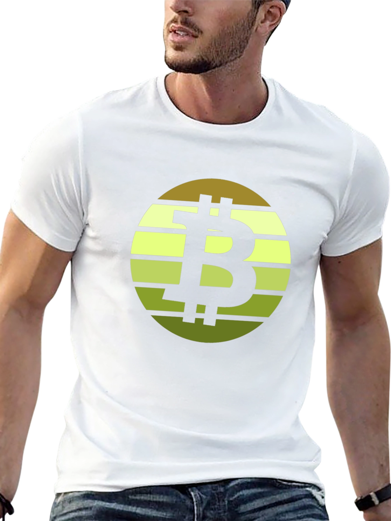 Black Bitcoin Sunset Graphic Tee view 13