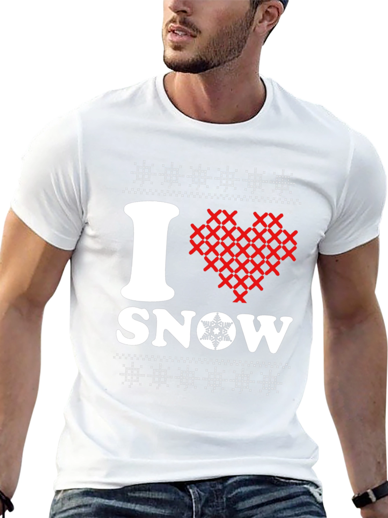 Black I Love Snow T-Shirt view 13