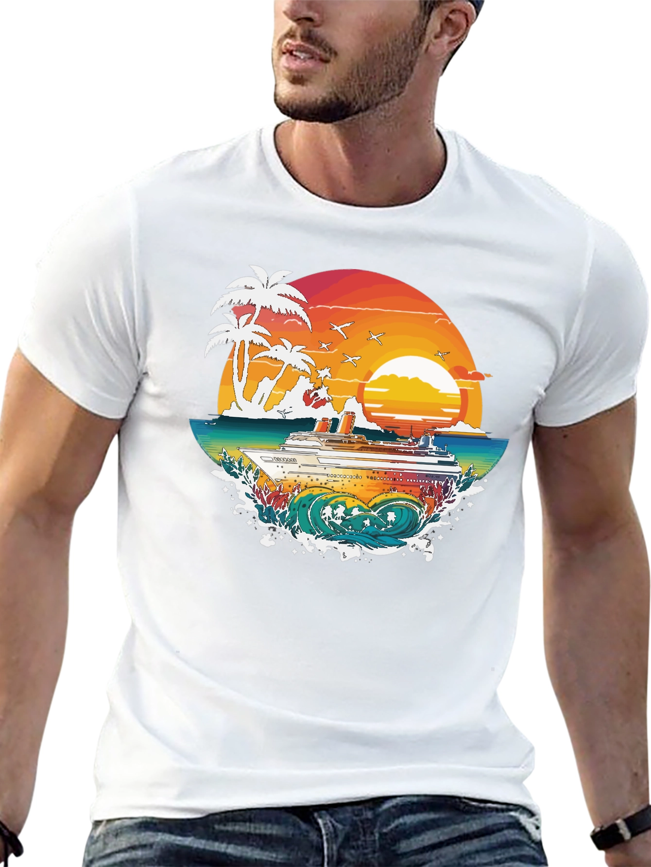 Tropical Cruise Graphic Tee - Island Vibes - 13