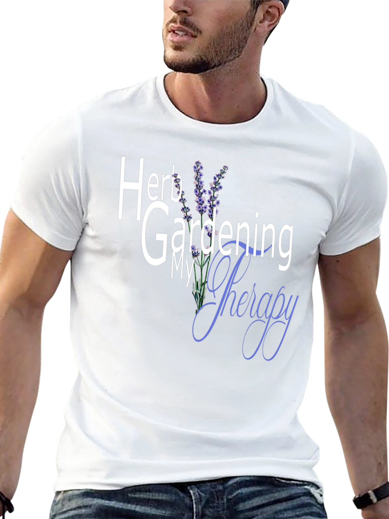Black Herb Gardening My Therapy Graphic Tee view 13
