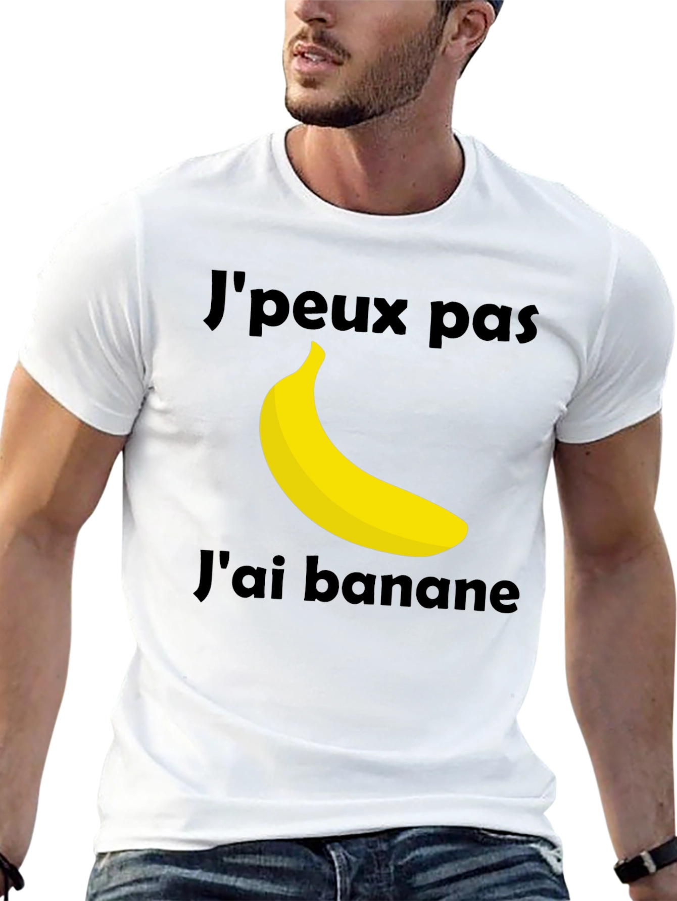 Black J'peux Pas J'ai Banane T-Shirt - Funny French Banana Tee view 13