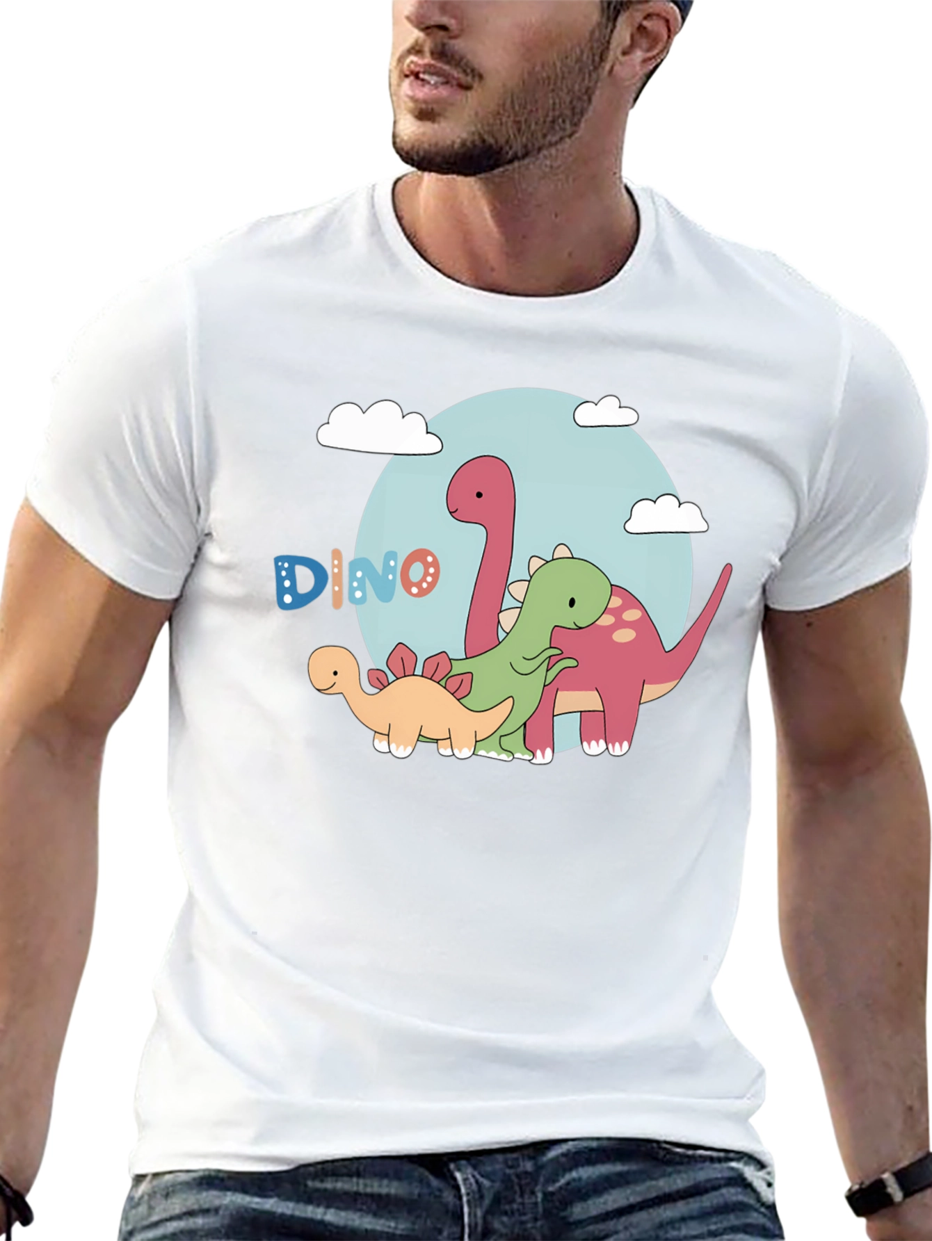 Black Dino T-Shirt - Cartoon Dinosaur Graphic Tee view 13