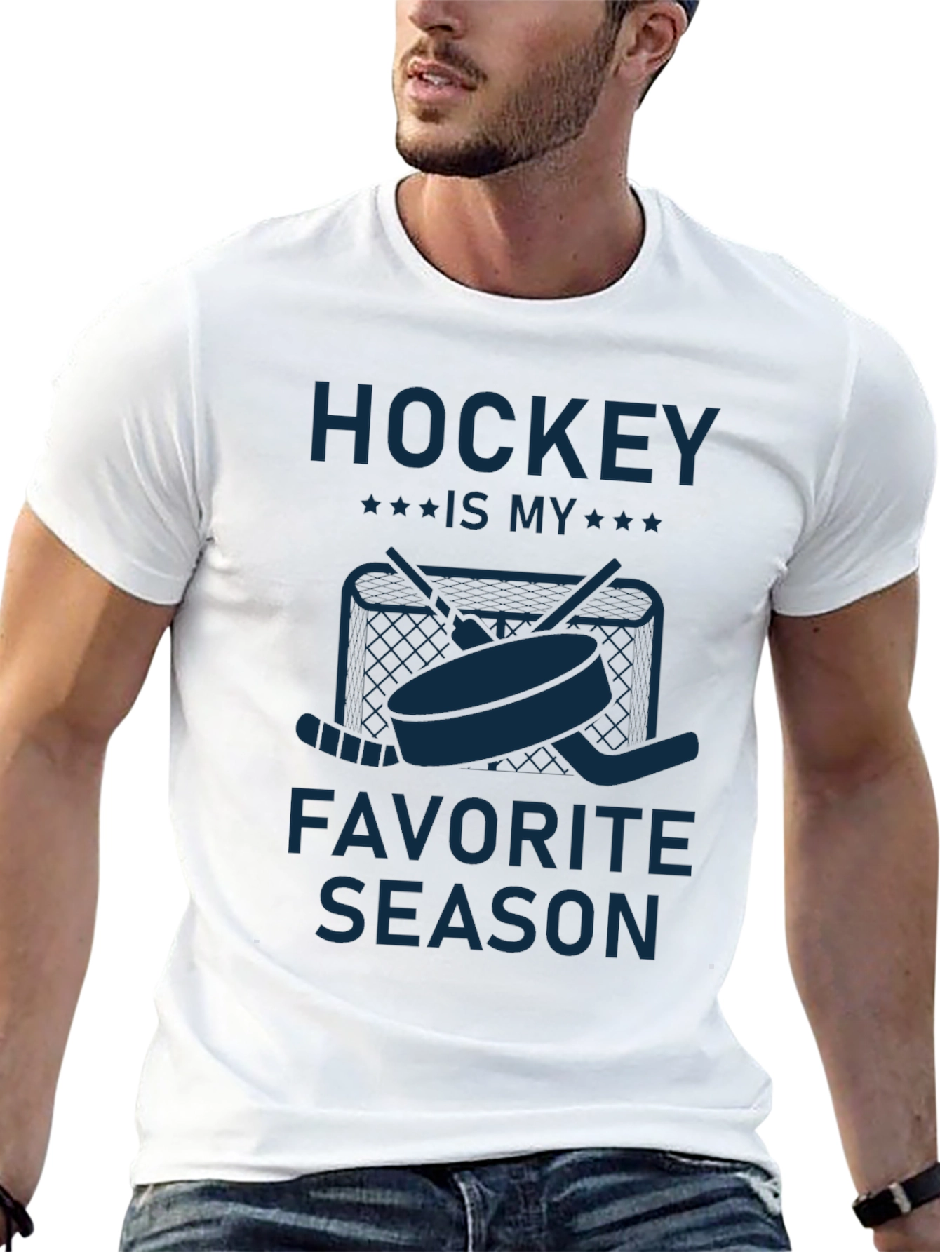 Black Hockey Is My Favorite Season T-Shirt view 13