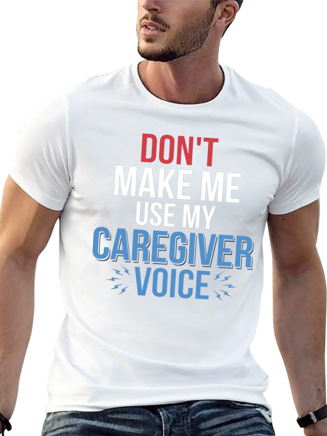 Black Caregiver Voice T-Shirt - Funny Graphic Tee view 13
