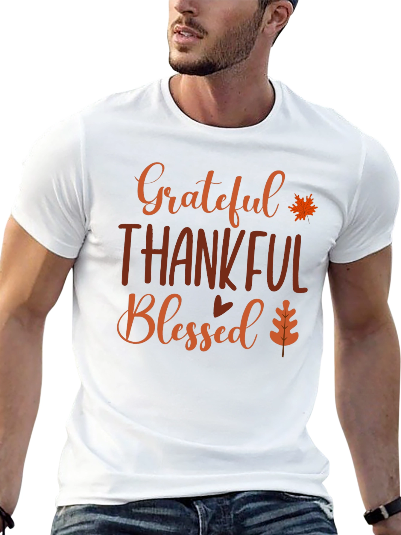 Black Grateful Thankful Blessed Graphic Tee view 13
