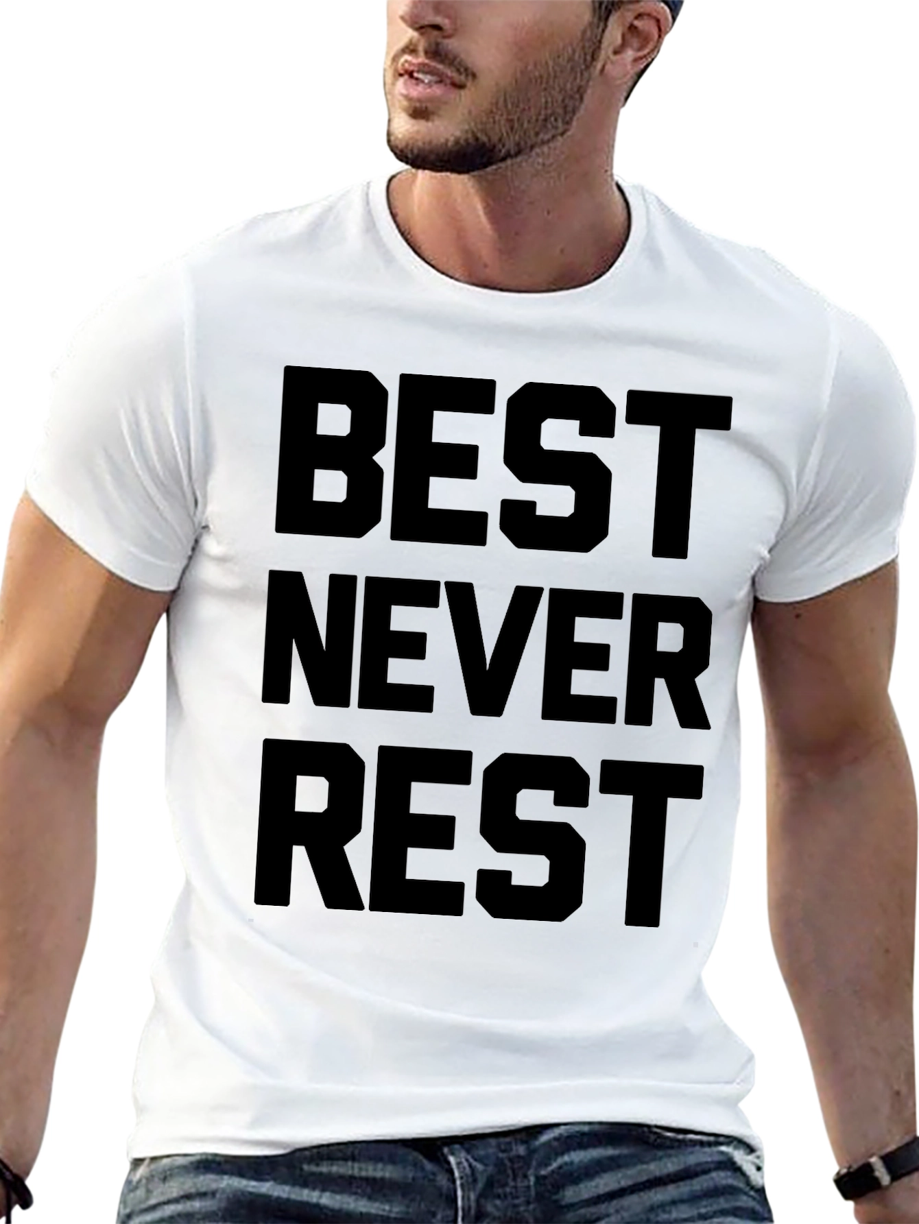 Black Best Never Rest Graphic Tee view 13