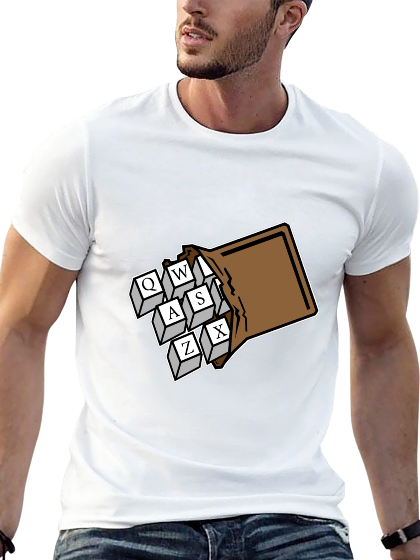 Black Gamer Keys T-Shirt - QWASZX Design view 13