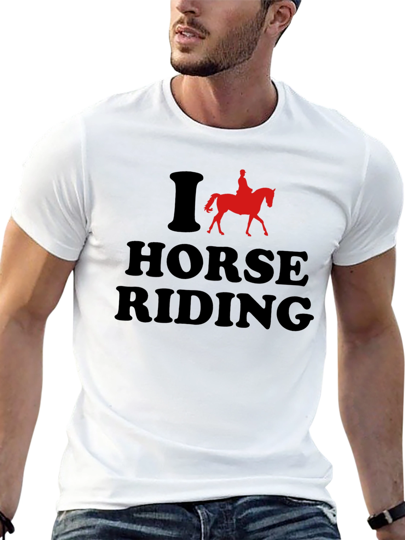 Black I Love Horse Riding Graphic T-Shirt view 13
