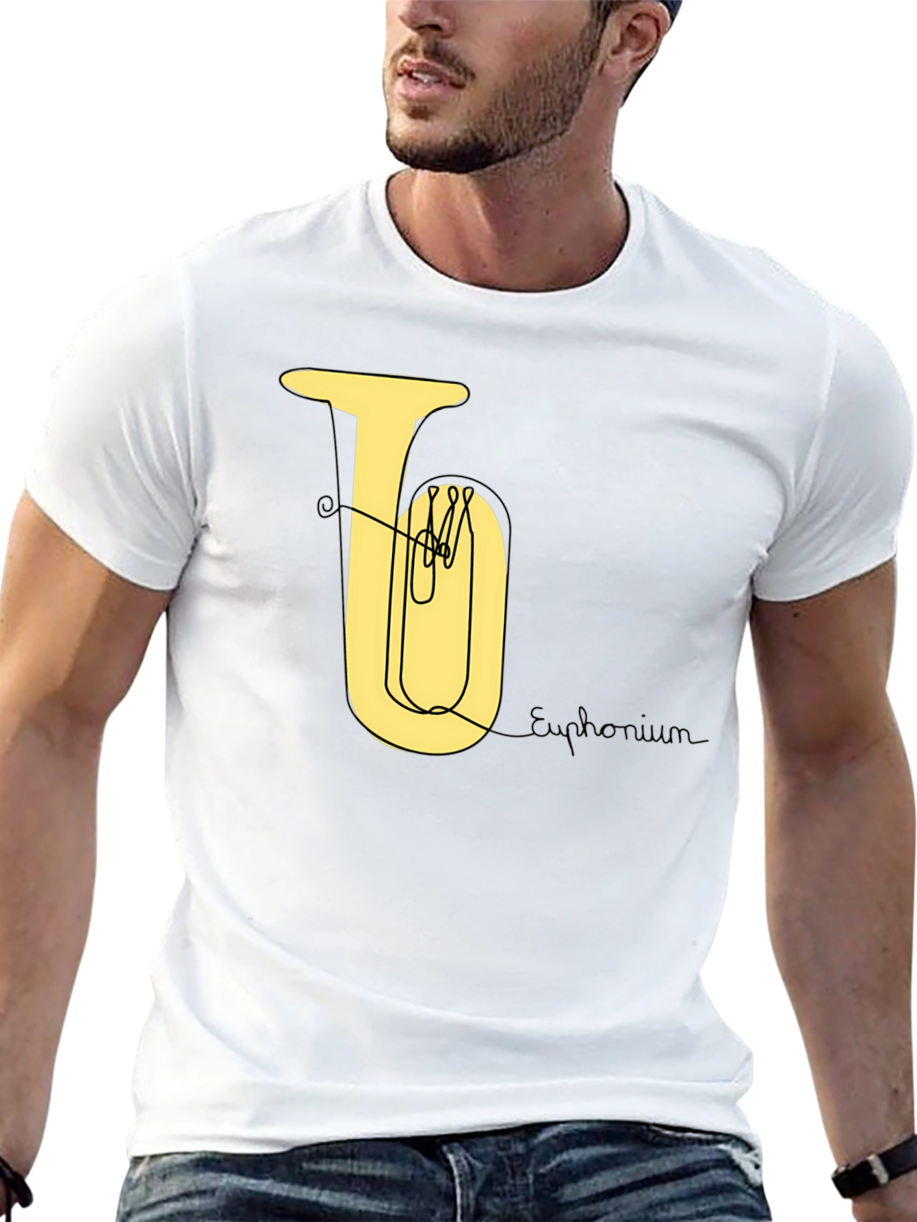 Black Euphonium Line Art Tee view 13