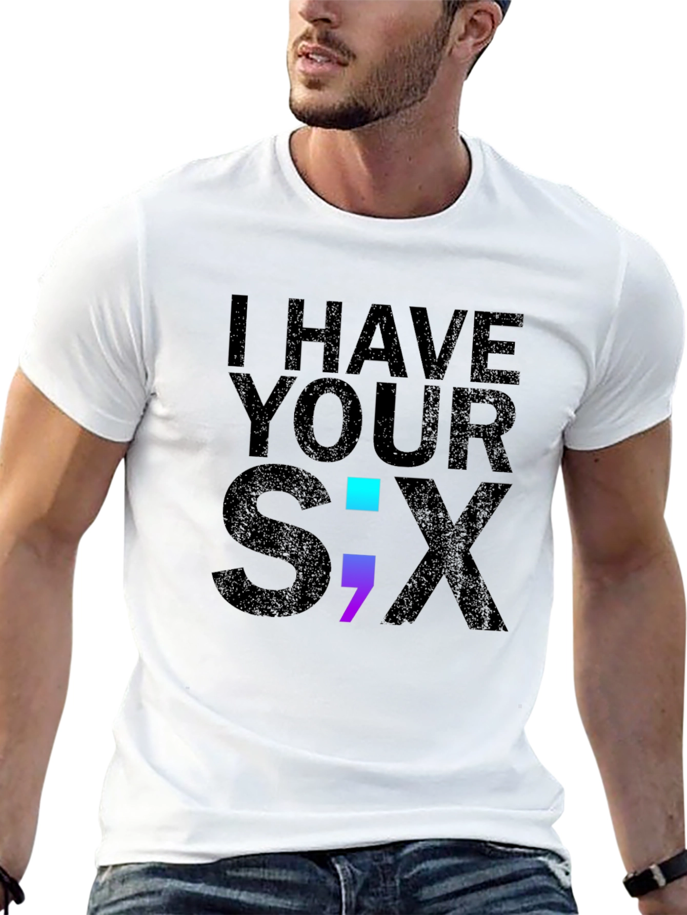 Black I Have Your Six T-Shirt, Support Graphic Tee view 13