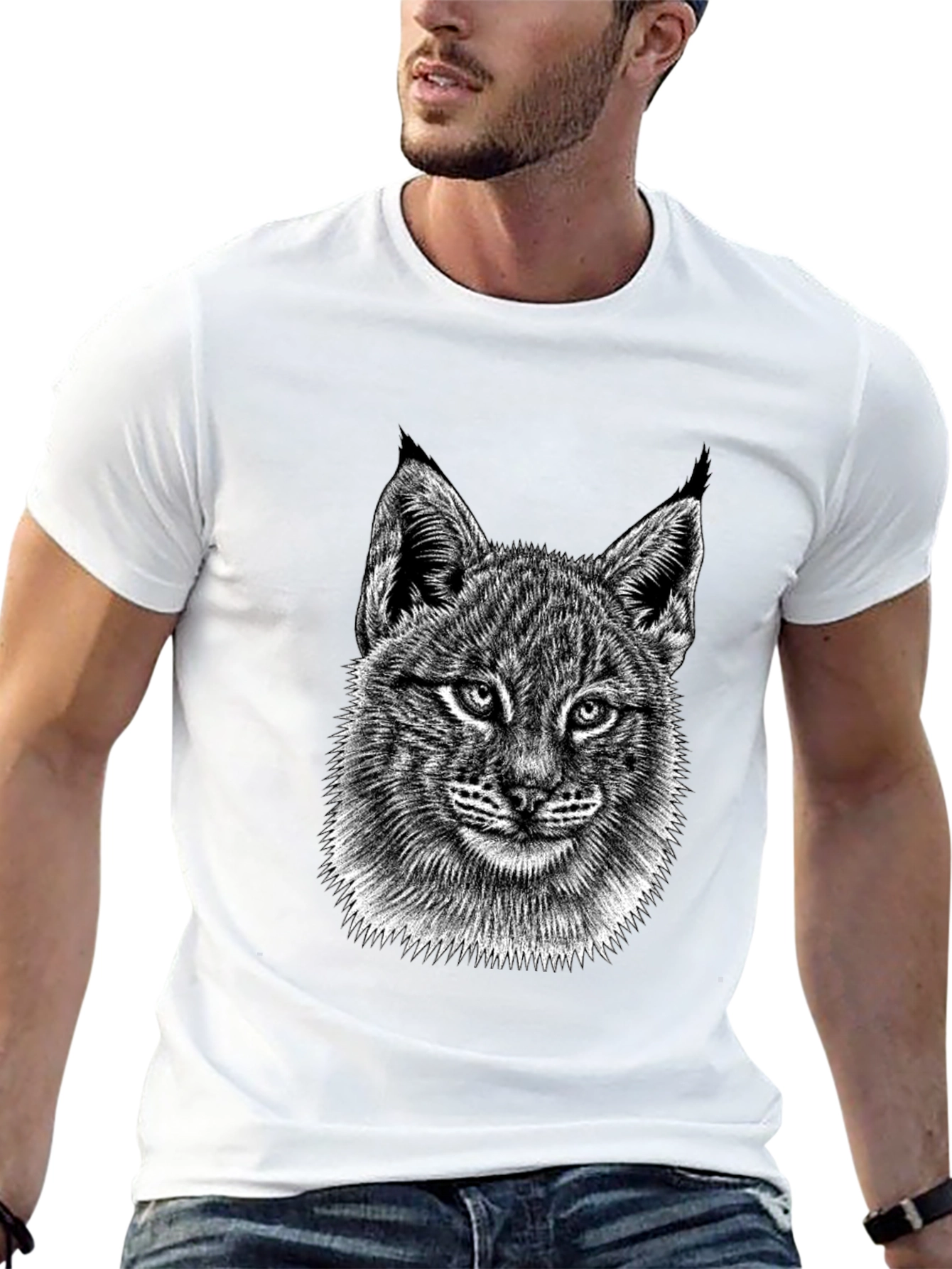Black Bobcat Graphic Tee - Stylish Animal Print Shirt view 13