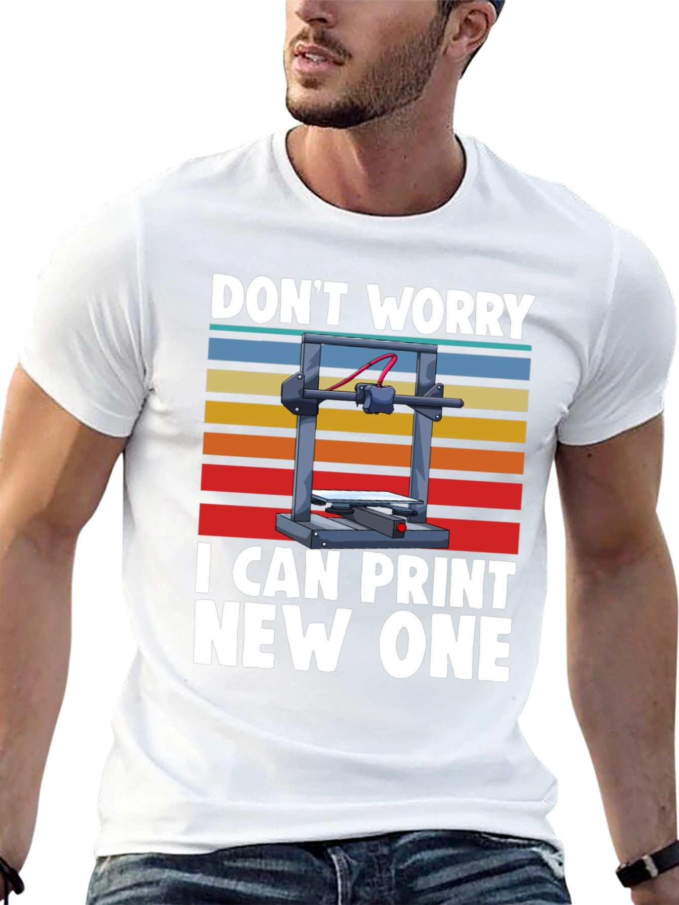 Black 3D Printer T-Shirt: Don't Worry, I Can Print New One view 13