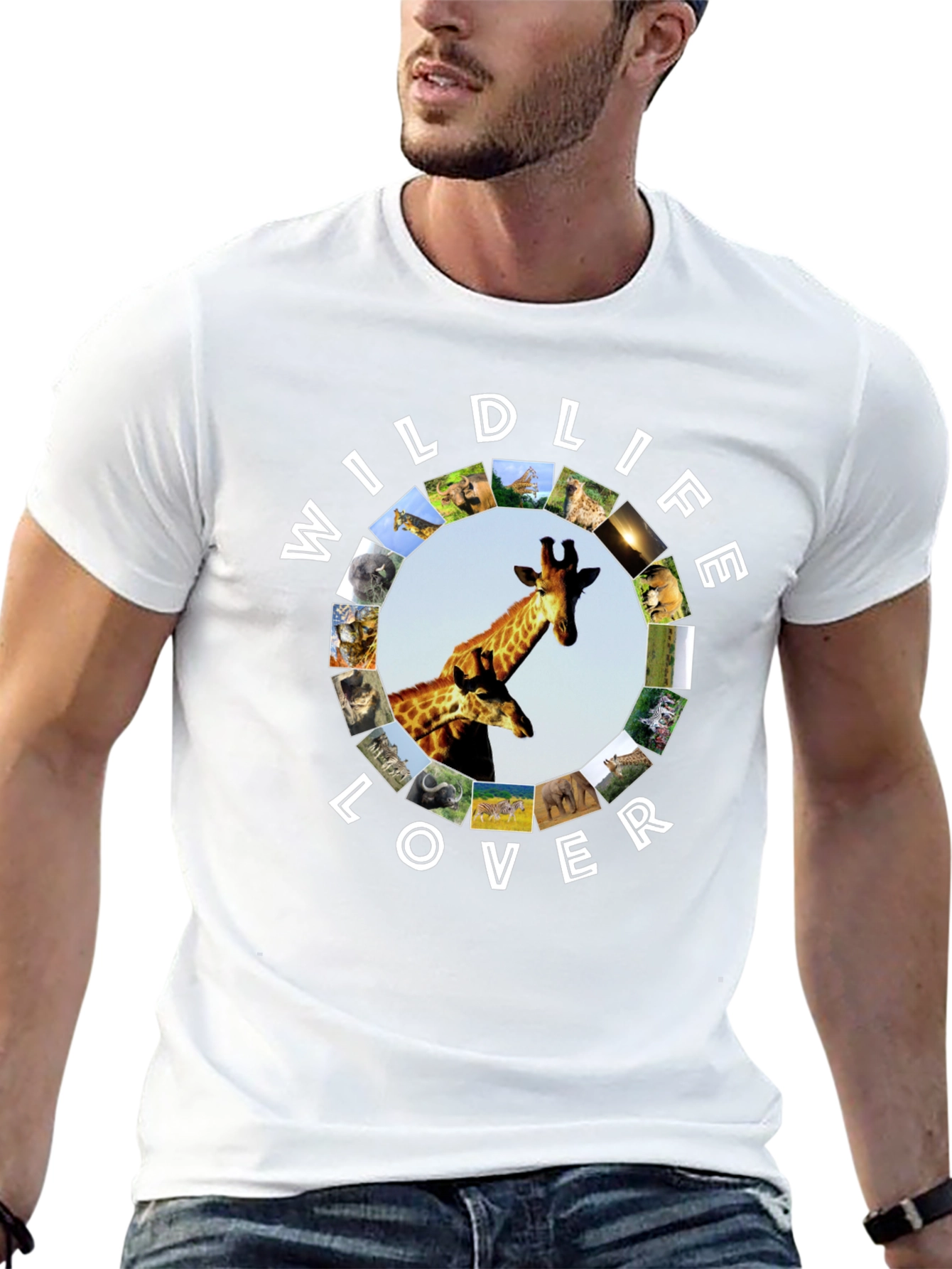 Wildlife Lover Graphic T-Shirt - Animal Circle Design - 13