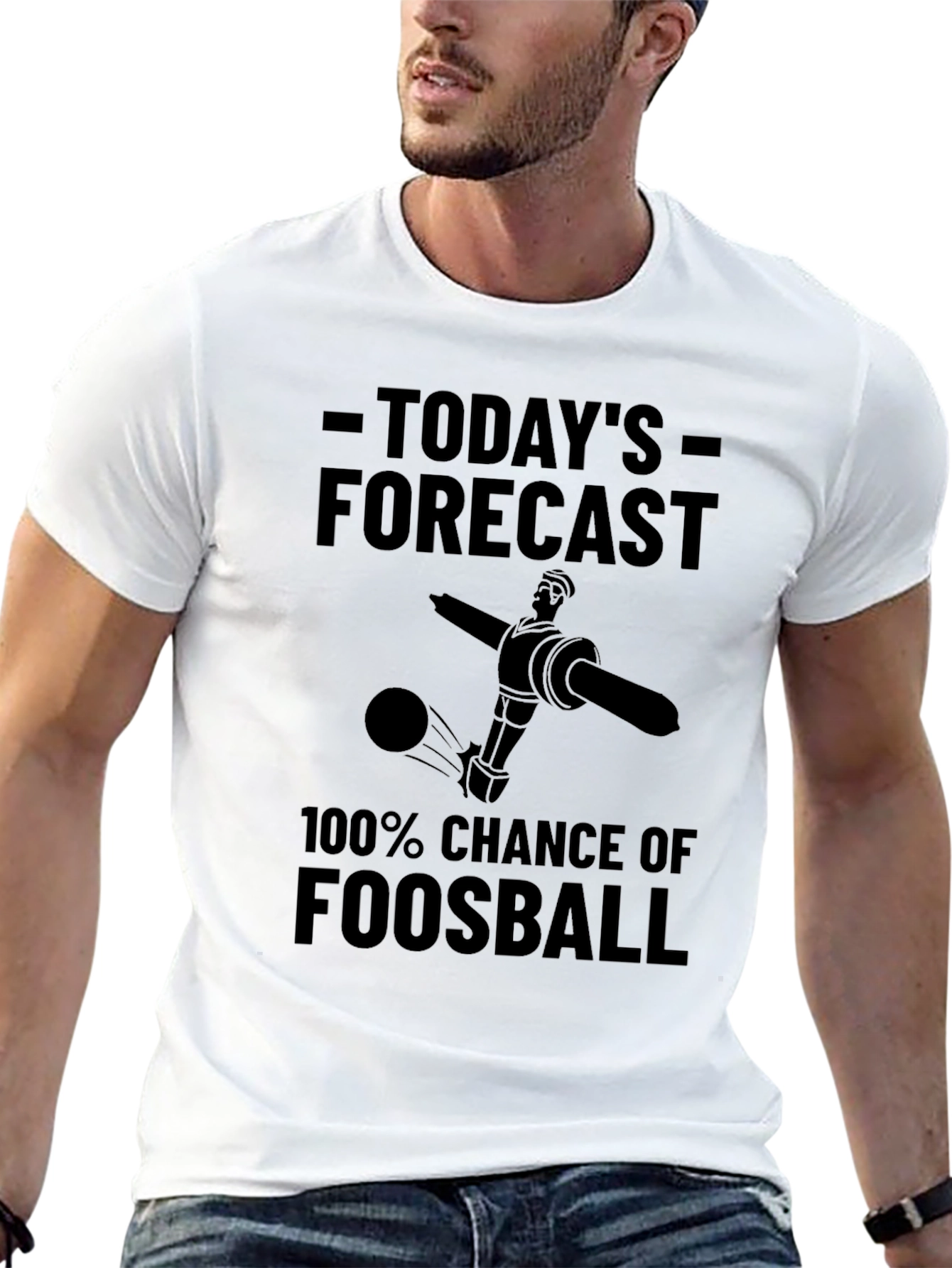Black Foosball Forecast T-Shirt - 100% Chance of Fun! view 13