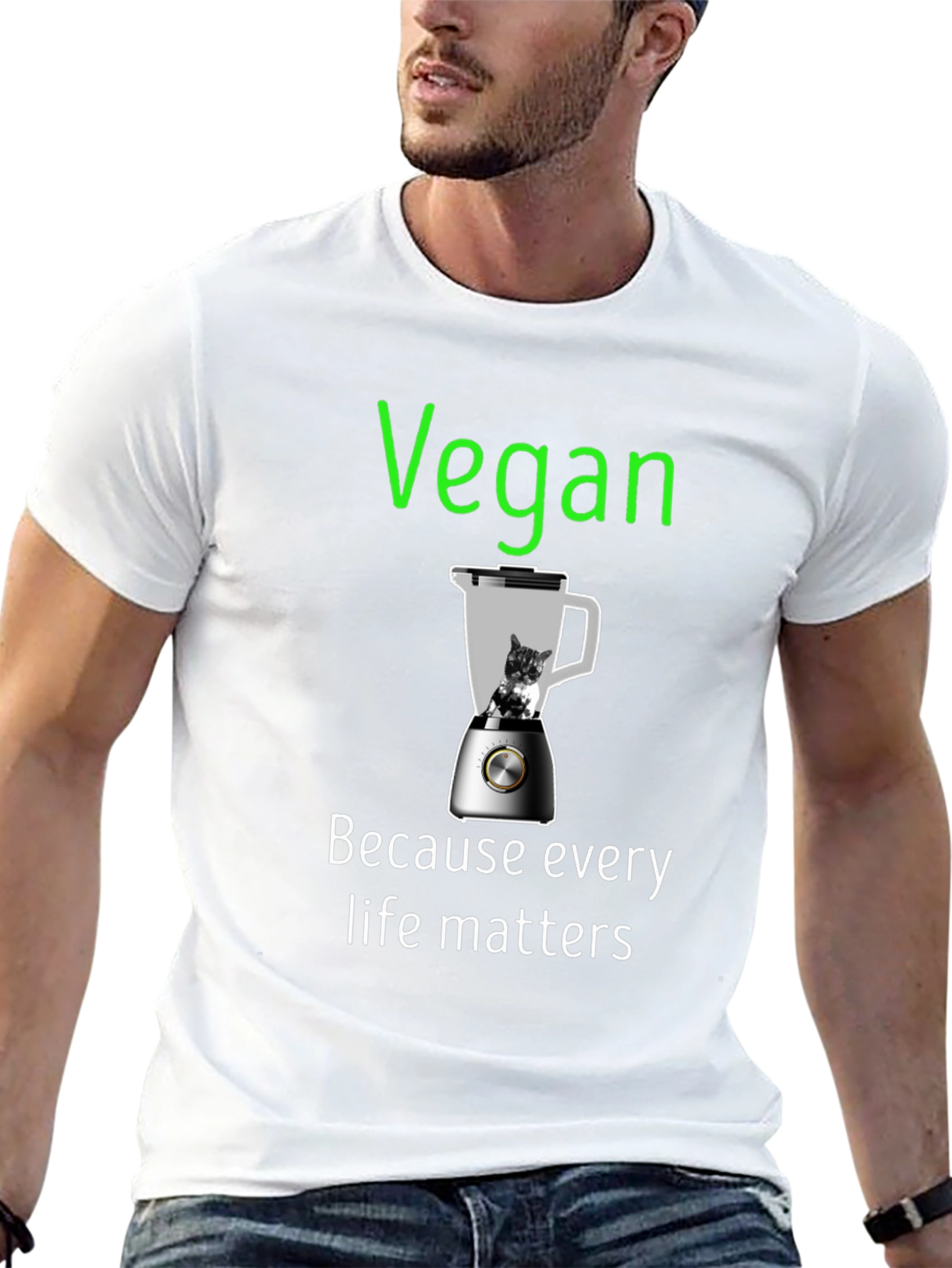 Black Vegan T-Shirt - Because Every Life Matters view 13
