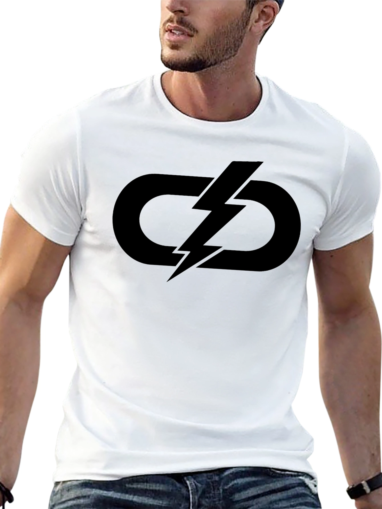 Black Black Lightning Logo Graphic T-Shirt view 13